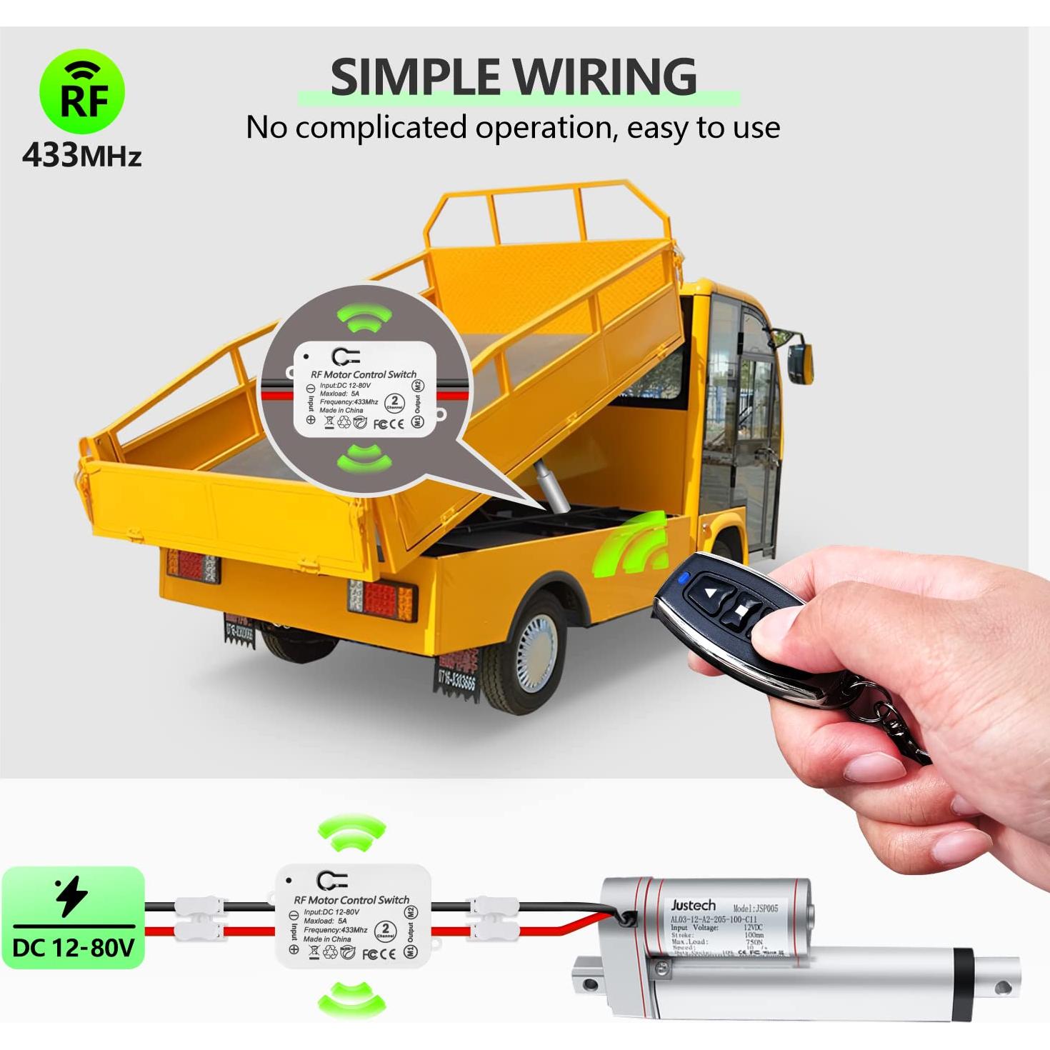 Interruptor Control Remoto Motor CC Inalámbrico DieseRC 12V-80V