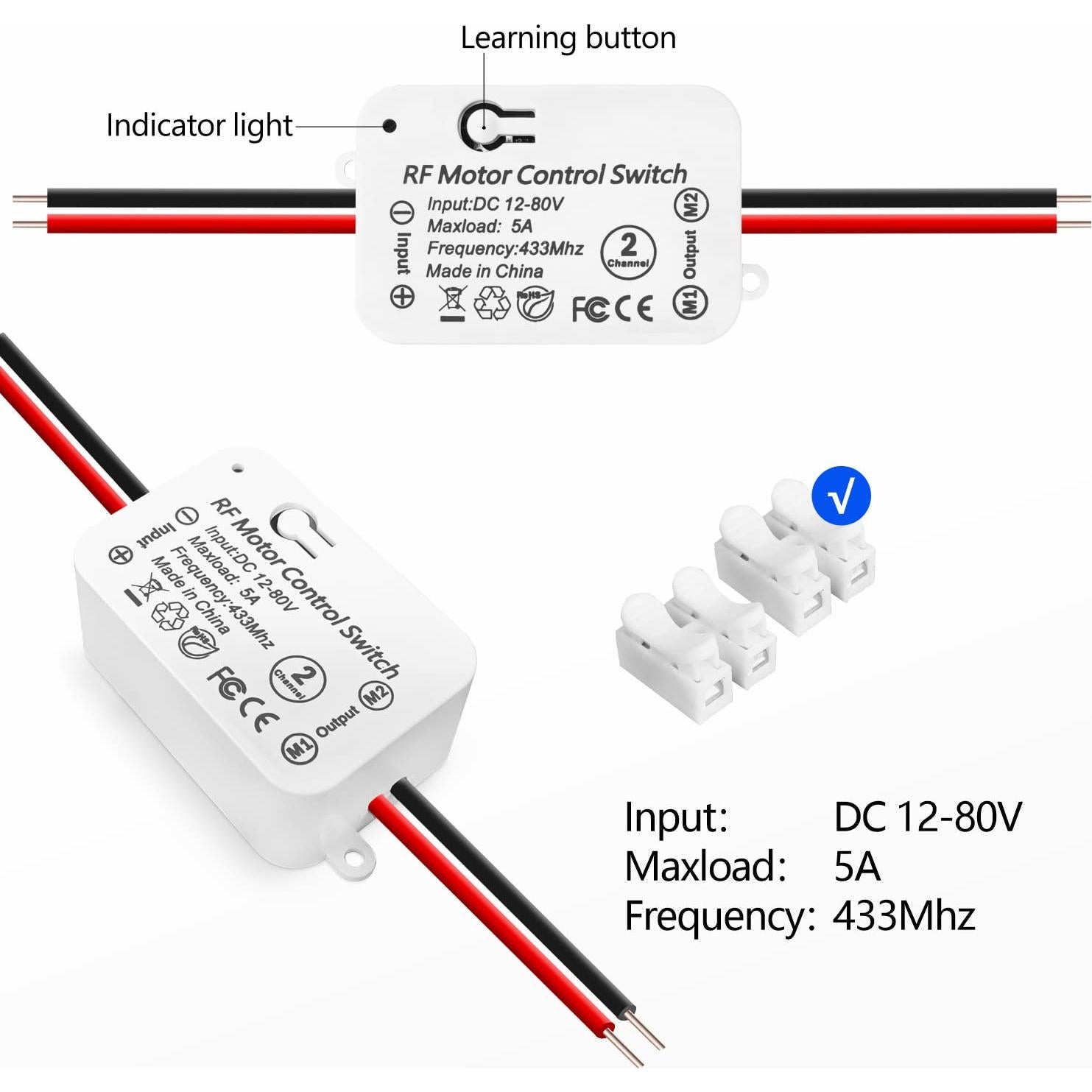 Interruptor Control Remoto Motor CC Inalámbrico DieseRC 12V-80V