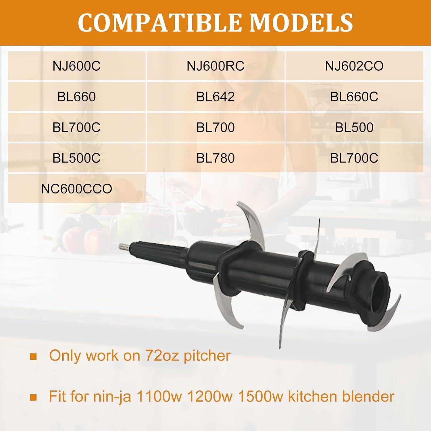 Reemplazo 6 Cuchillas Ninja 72 oz Acero Inoxidable Alta Calidad