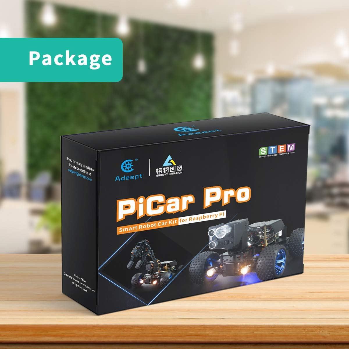 Kit de Robot Programable Adeept PiCar-Pro con Brazo 4-DOF