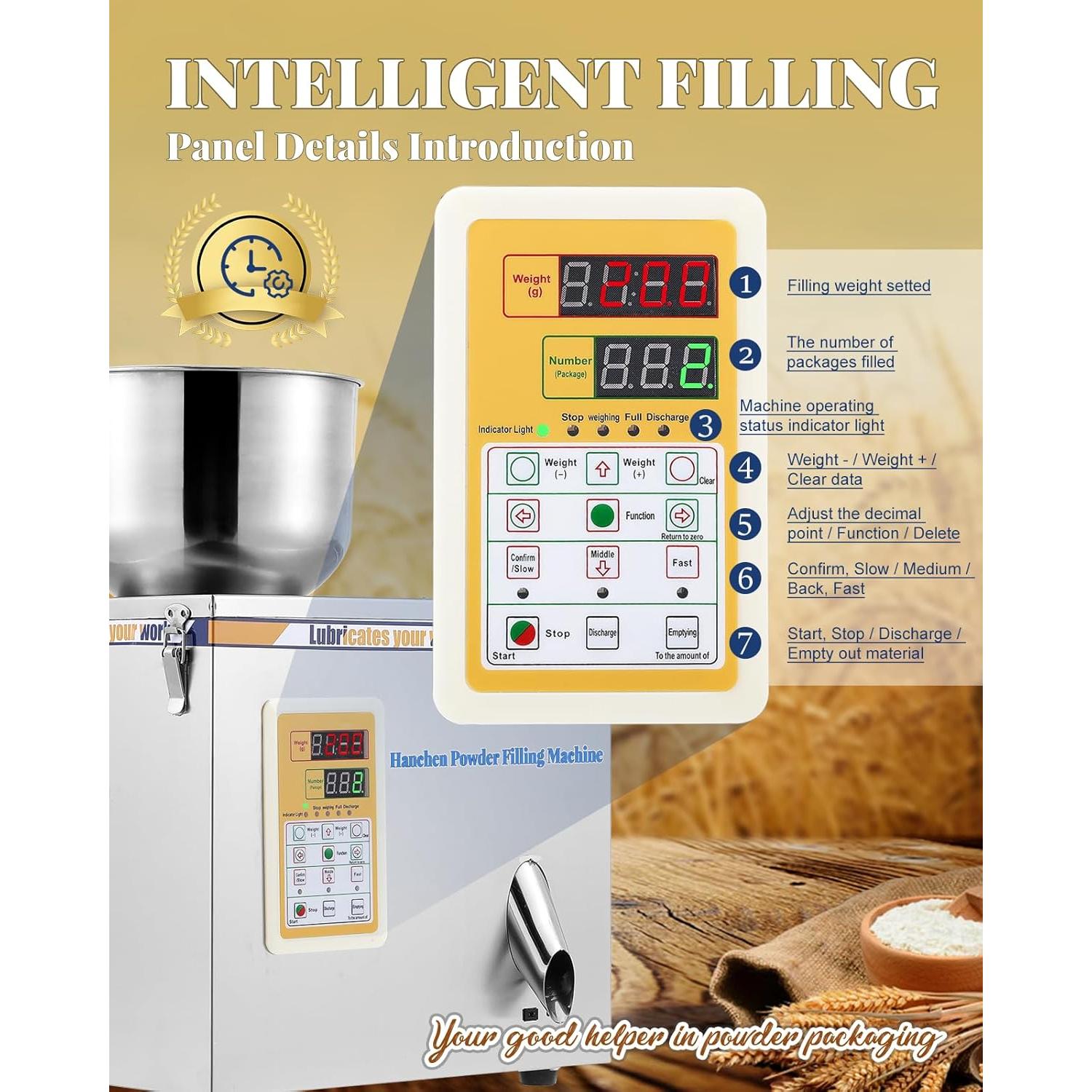 Máquina de Llenado de Polvo Hanchen 1-20g Automática 110V