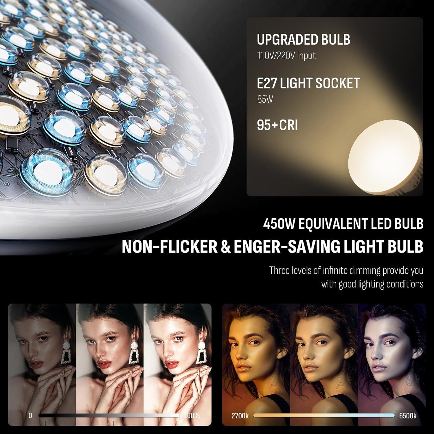 Kit de Iluminación Fotográfica NiceVeedi 85W 2 Softbox 50x71cm