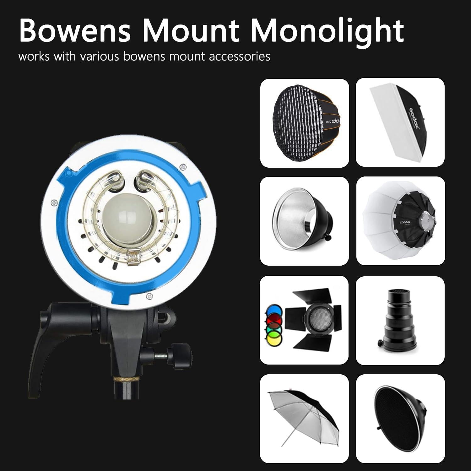 Kit de Flash de Estudio Godox MS300 600W con Softbox y Trípodes