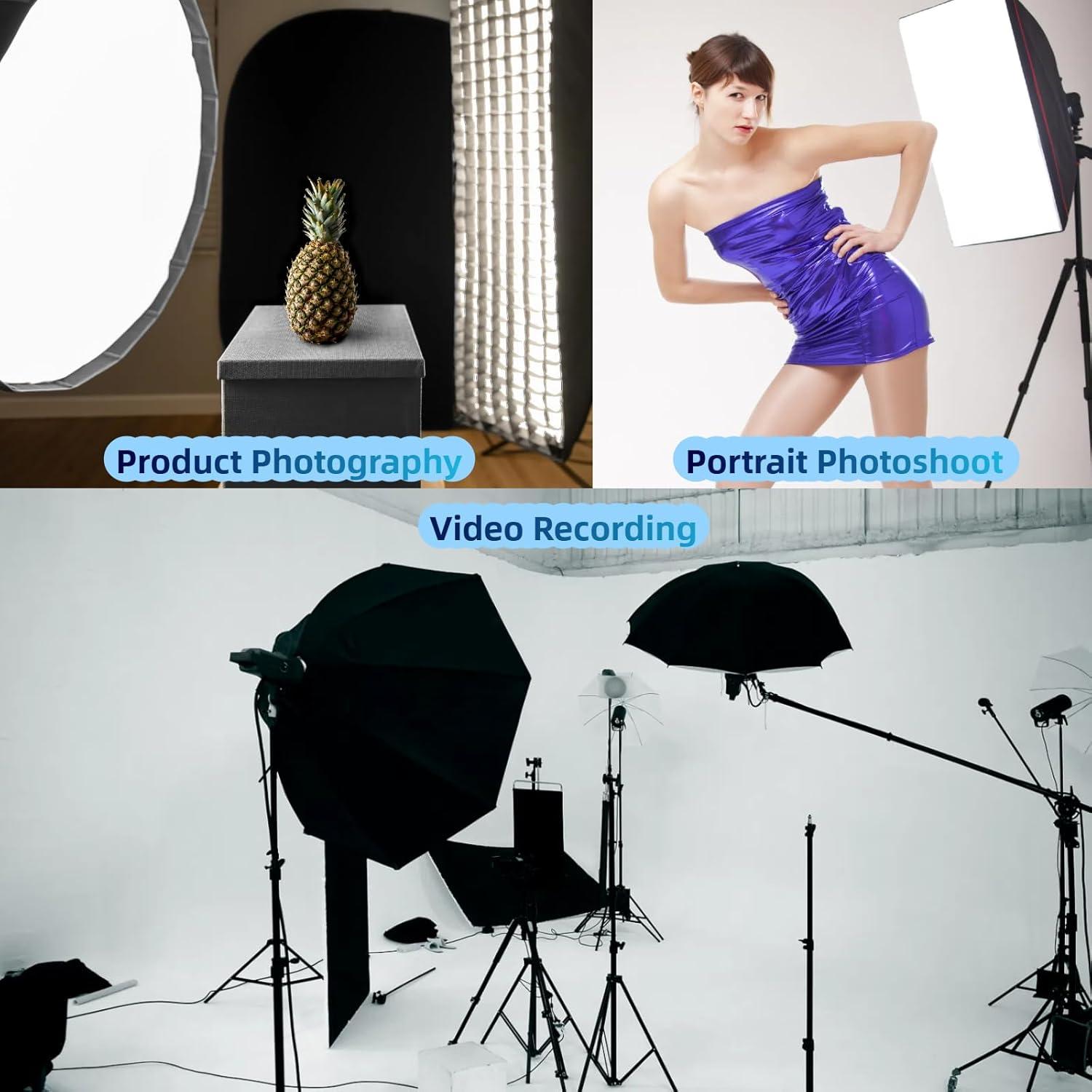 Kit de Iluminación 2 Bombillas CFL 135W 5500K E27 para Fotografía