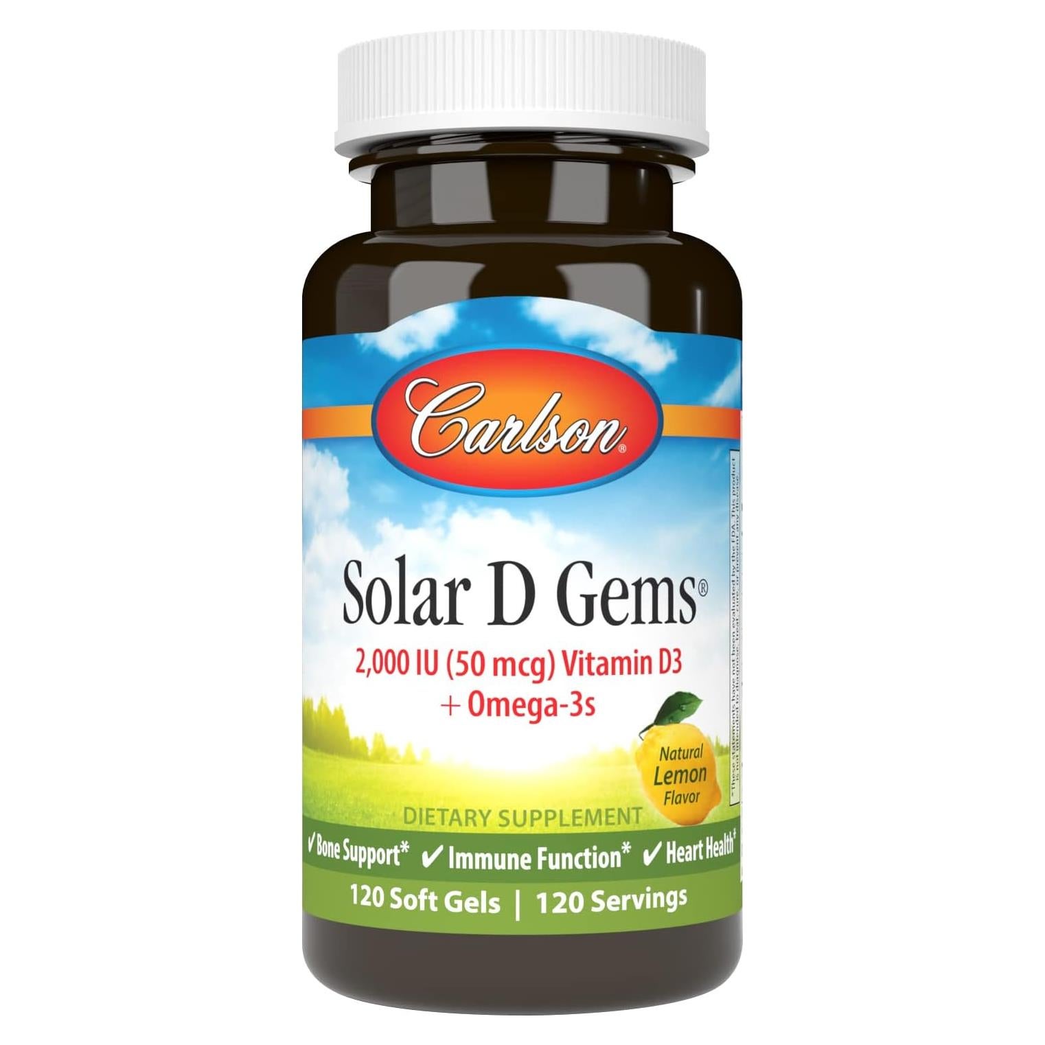 Vitamina D3 Natural Carlson Labs 2000 UI 120 Gelatinas Blandas