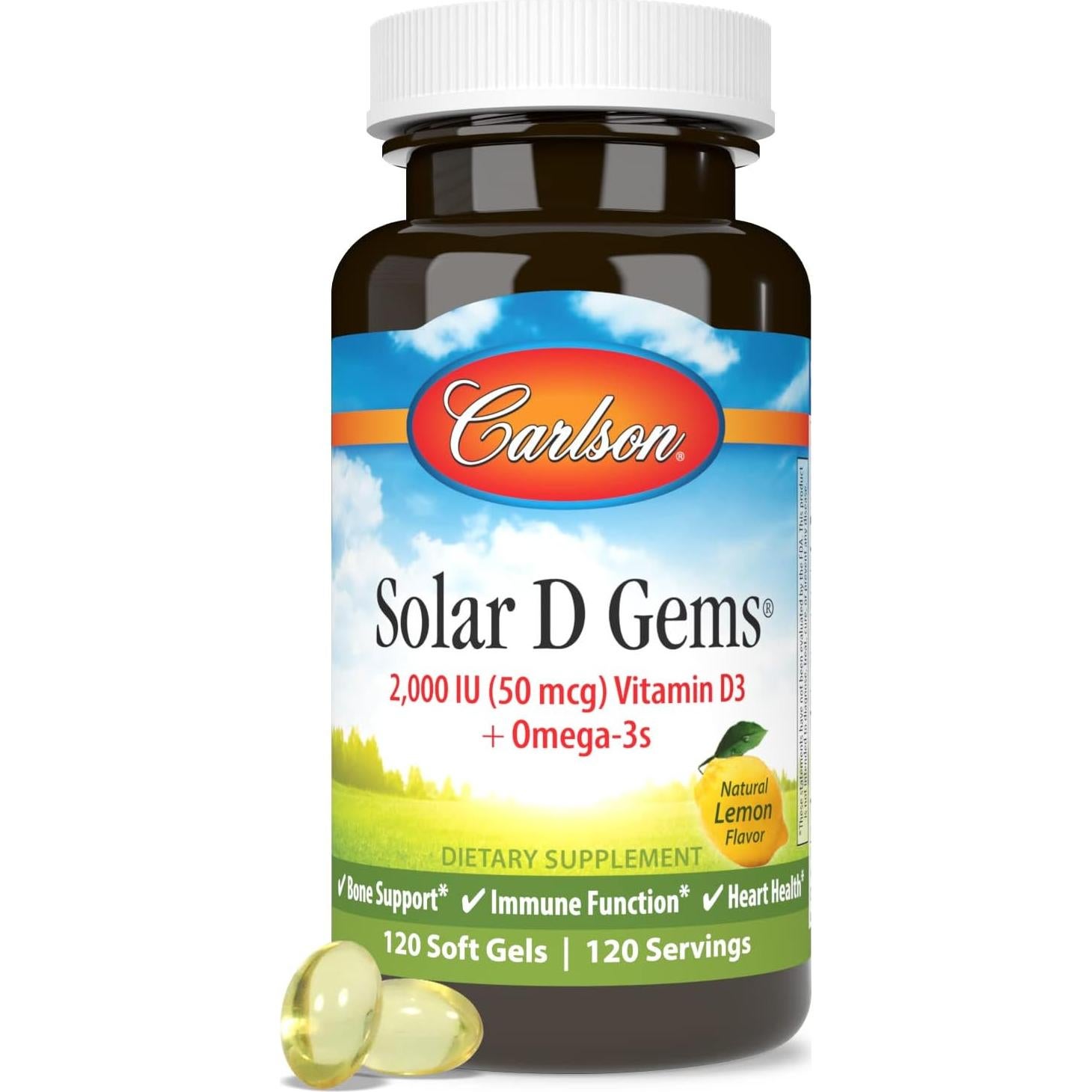 Vitamina D3 Natural Carlson Labs 2000 UI 120 Gelatinas Blandas