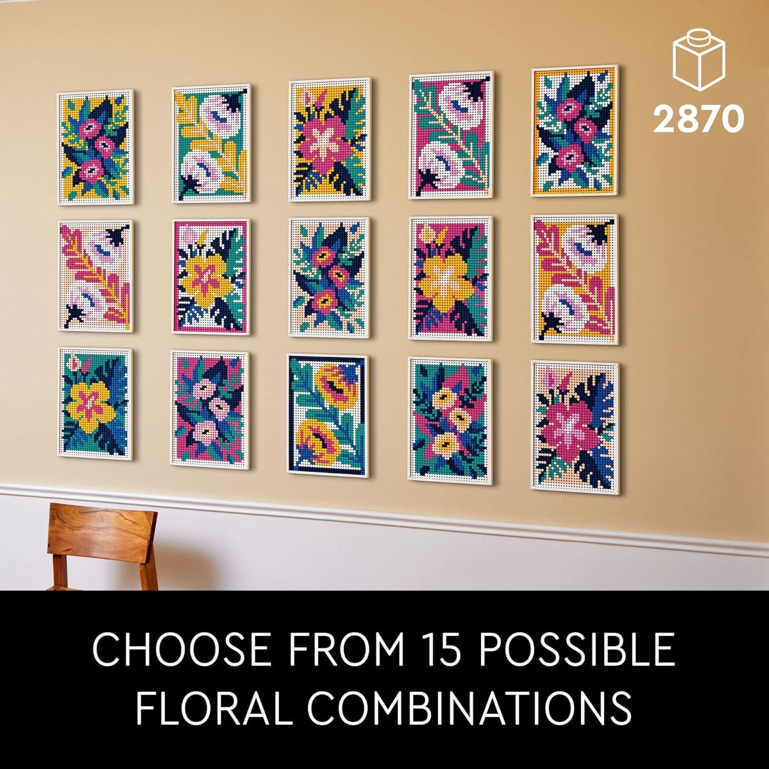 LEGO Arte Floral 31207, Set de Decoración de Pared 3en1