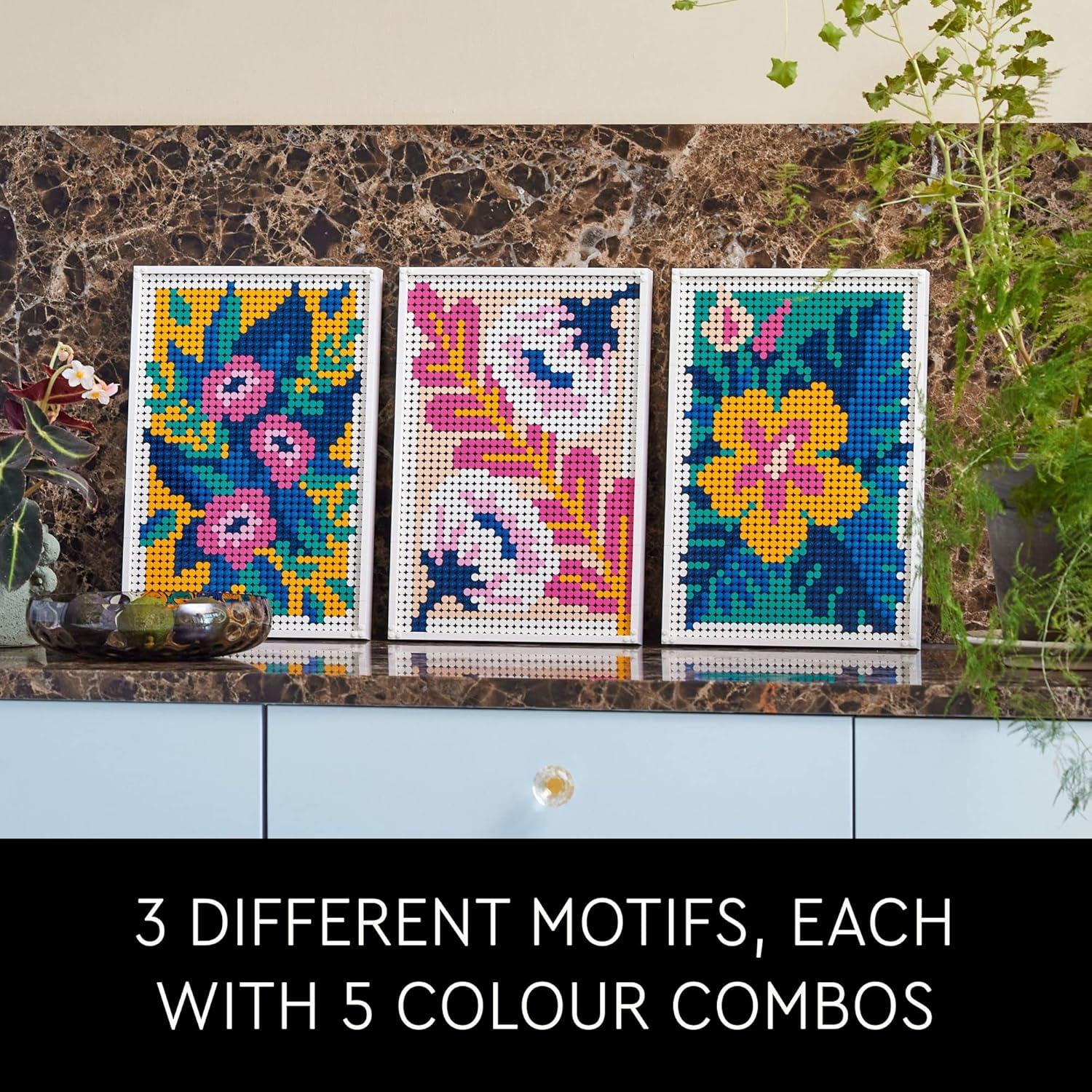 LEGO Arte Floral 31207, Set de Decoración de Pared 3en1