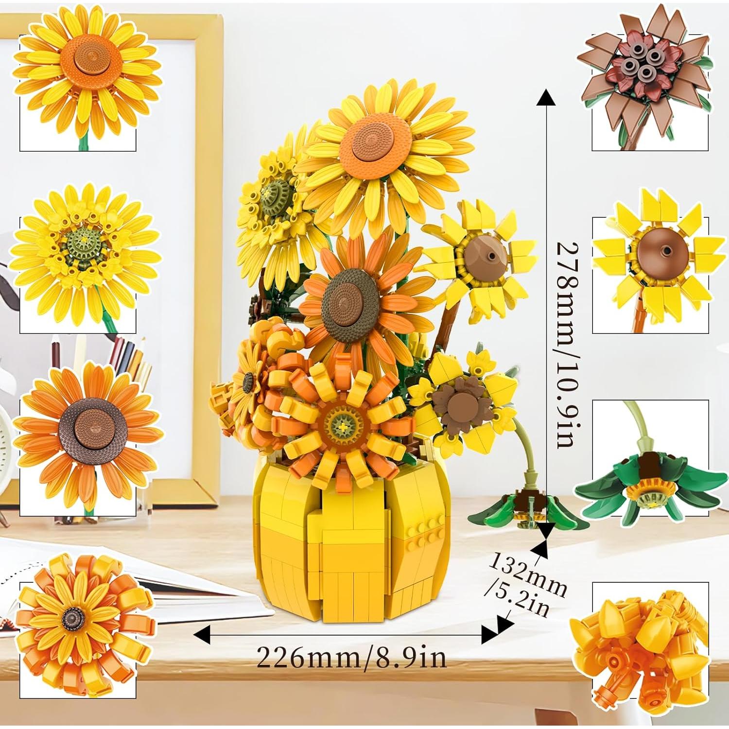 Juego de Bloques de Construcción Girasol Van Gogh 1009 Piezas