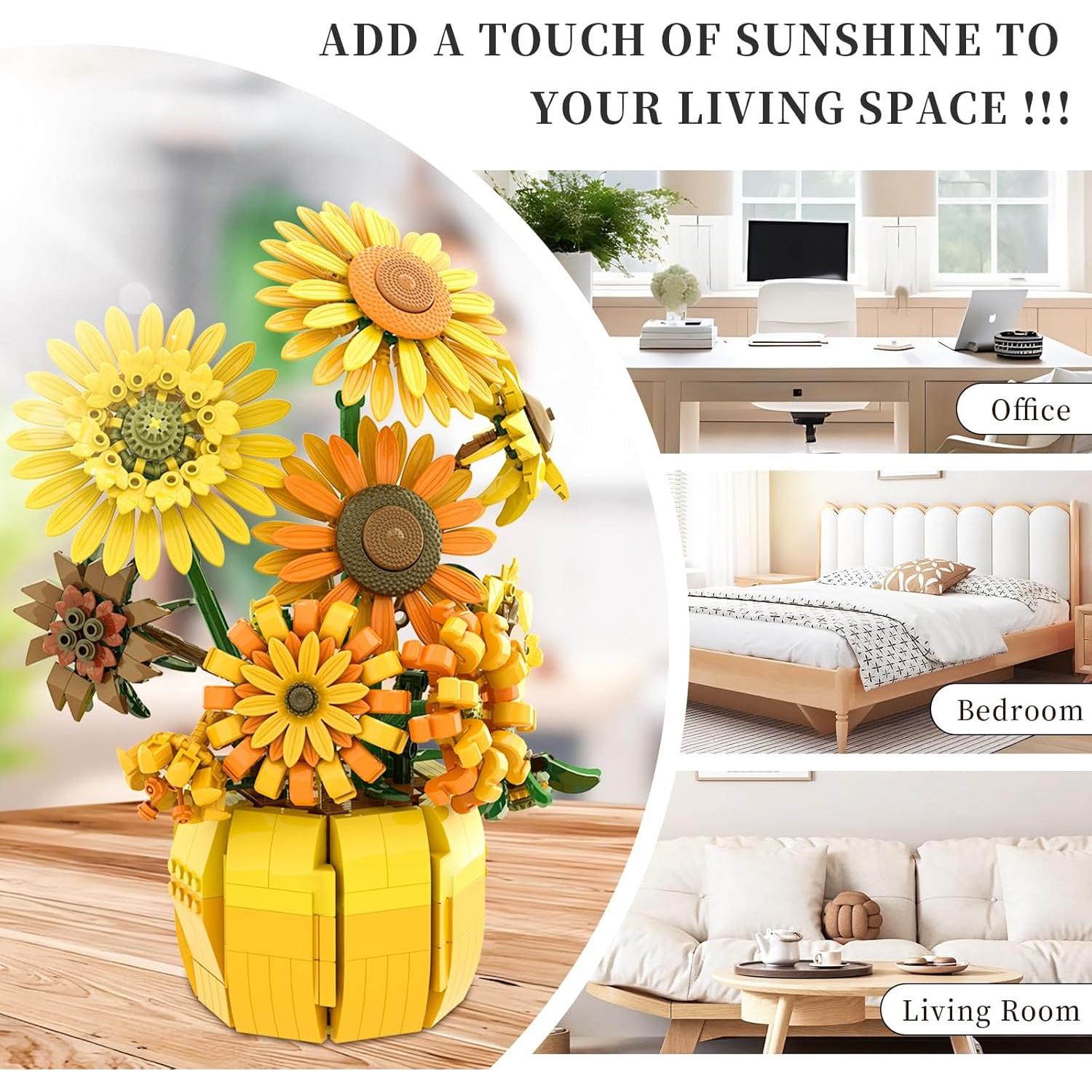 Juego de Bloques de Construcción Girasol Van Gogh 1009 Piezas