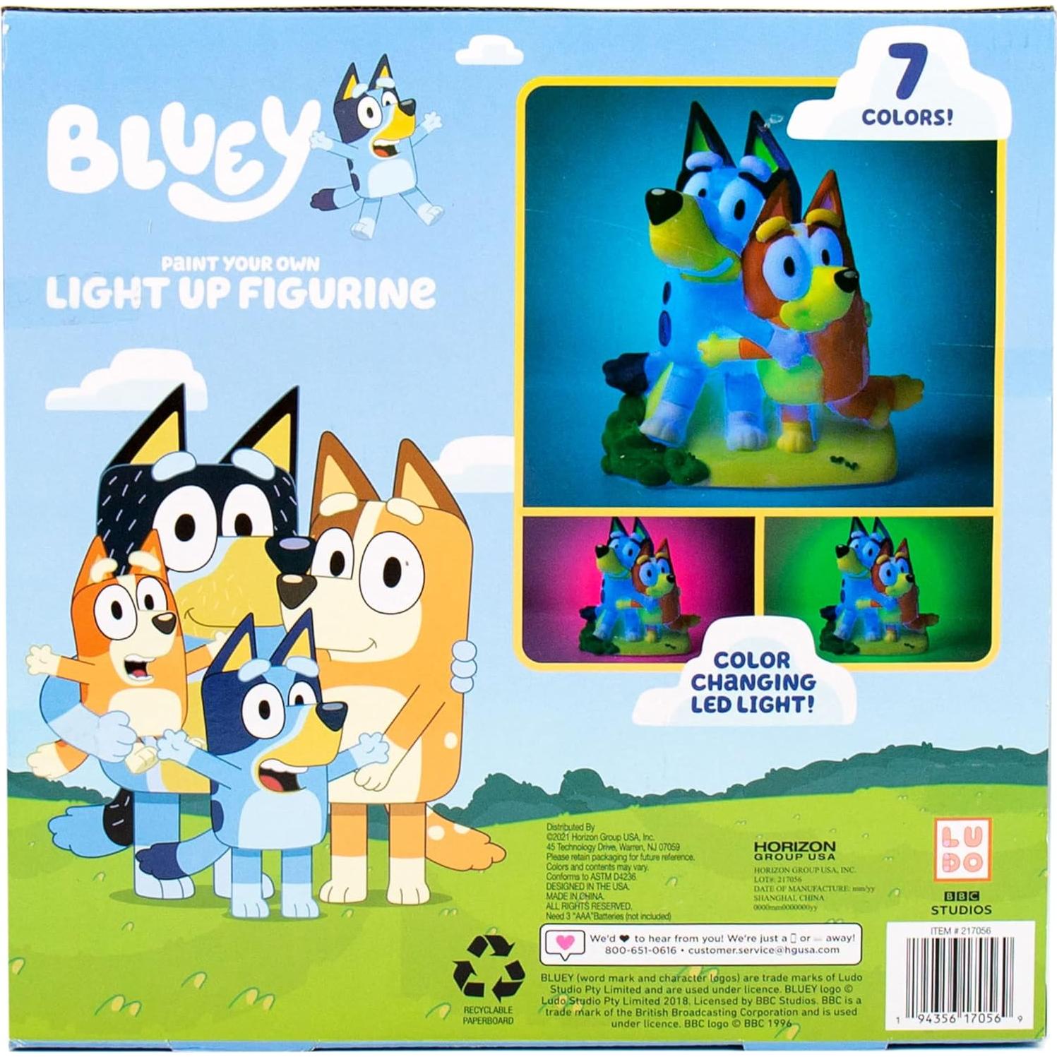 Figurita Iluminada Pintable Bluey y Bingo - Horizon Group USA
