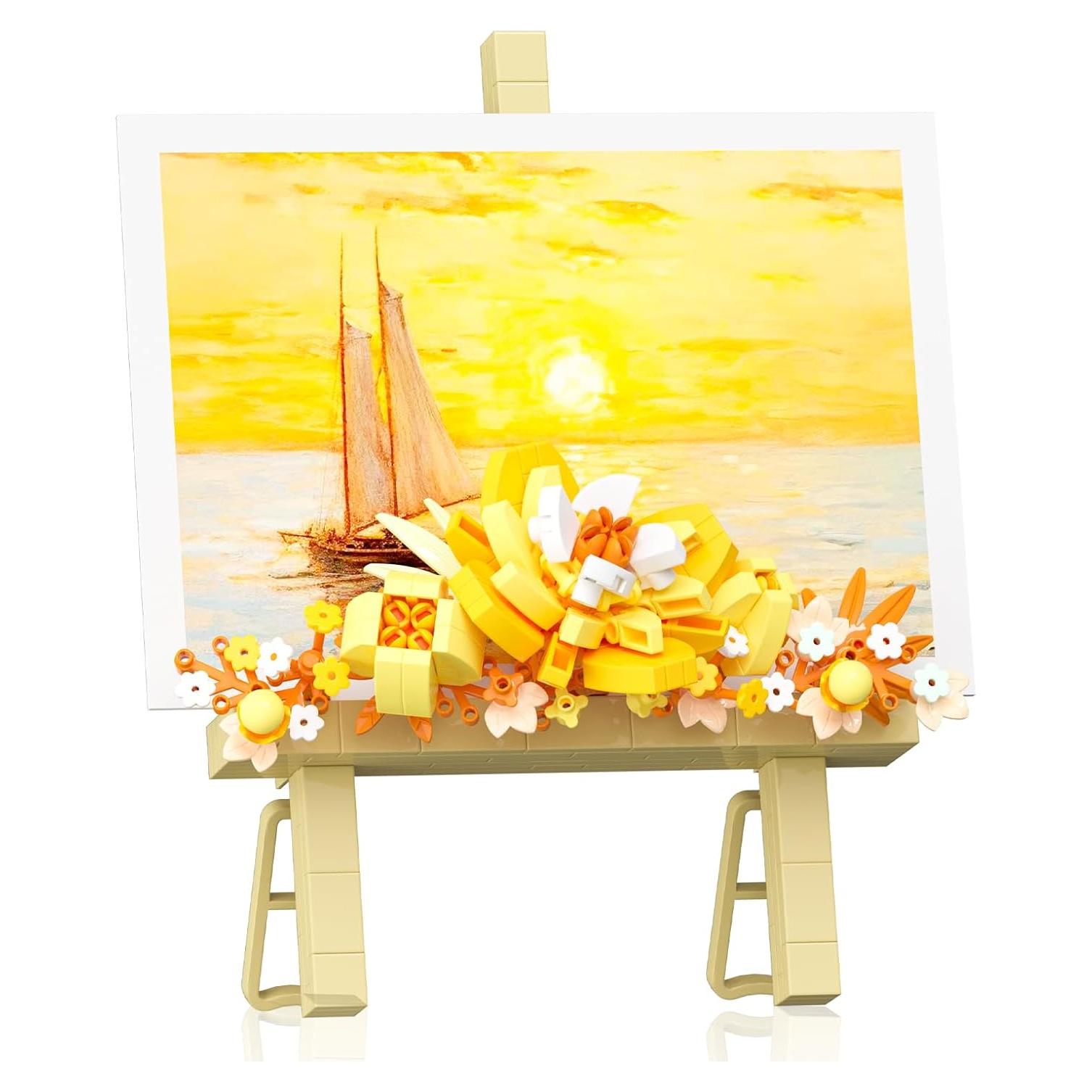 Conjunto de Bloques de Flores Amarillo 368Pcs Vilbocr