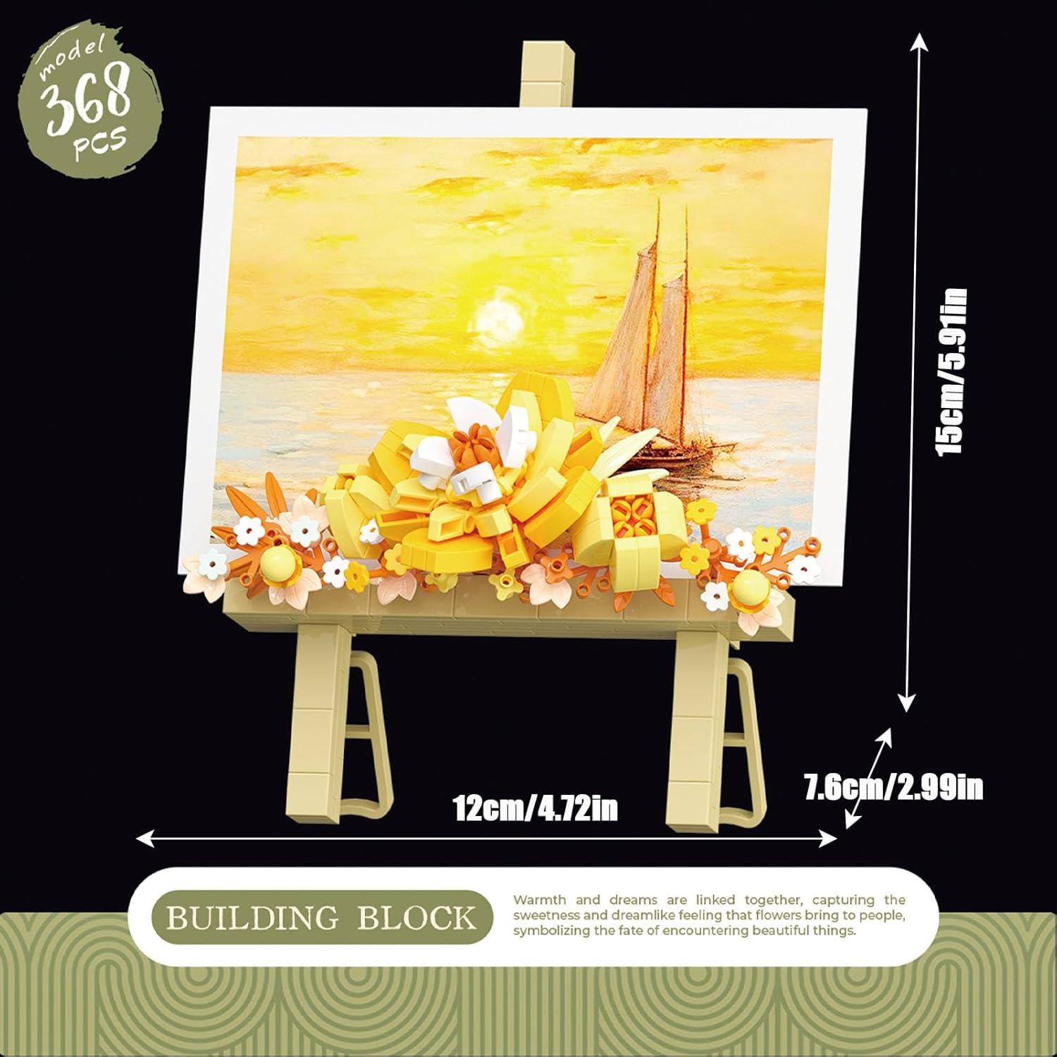 Conjunto de Bloques de Flores Amarillo 368Pcs Vilbocr