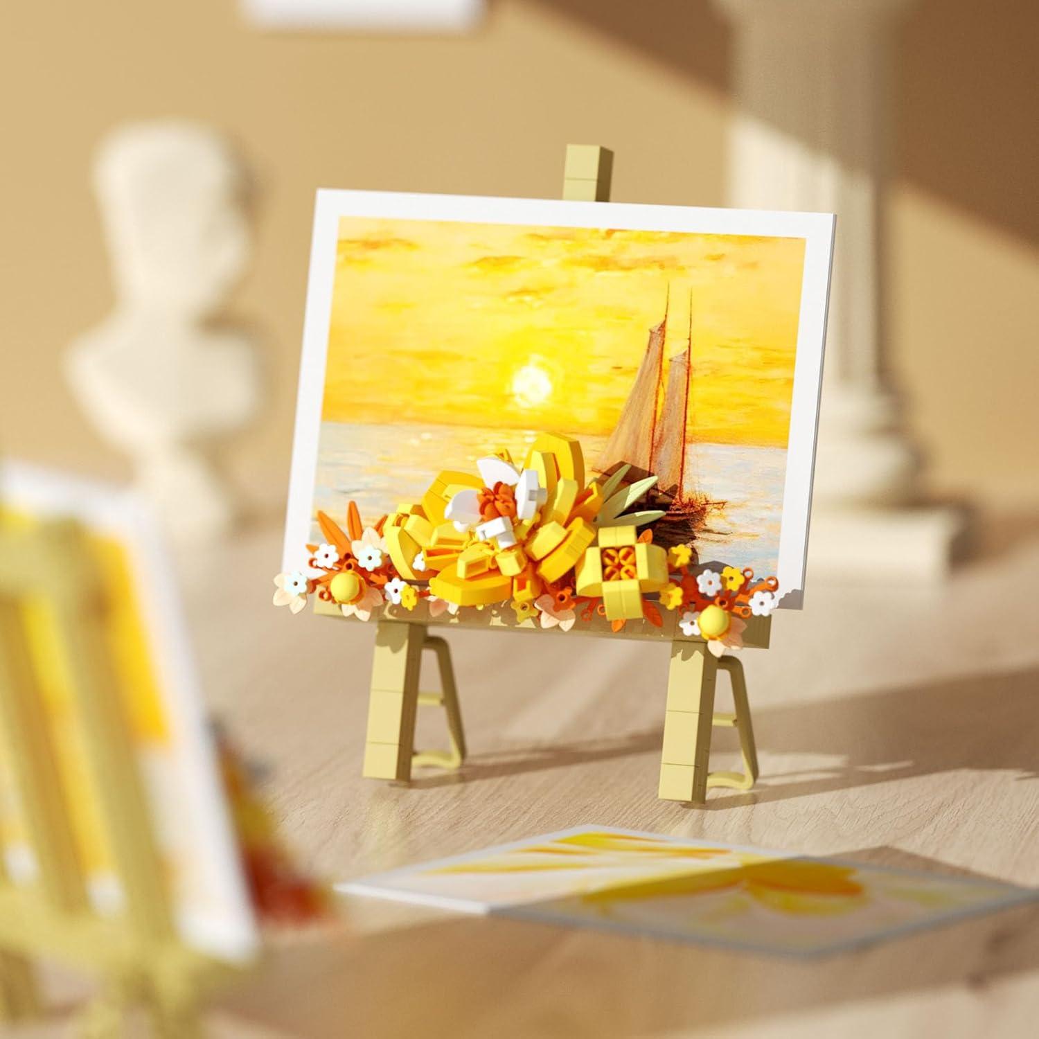 Conjunto de Bloques de Flores Amarillo 368Pcs Vilbocr