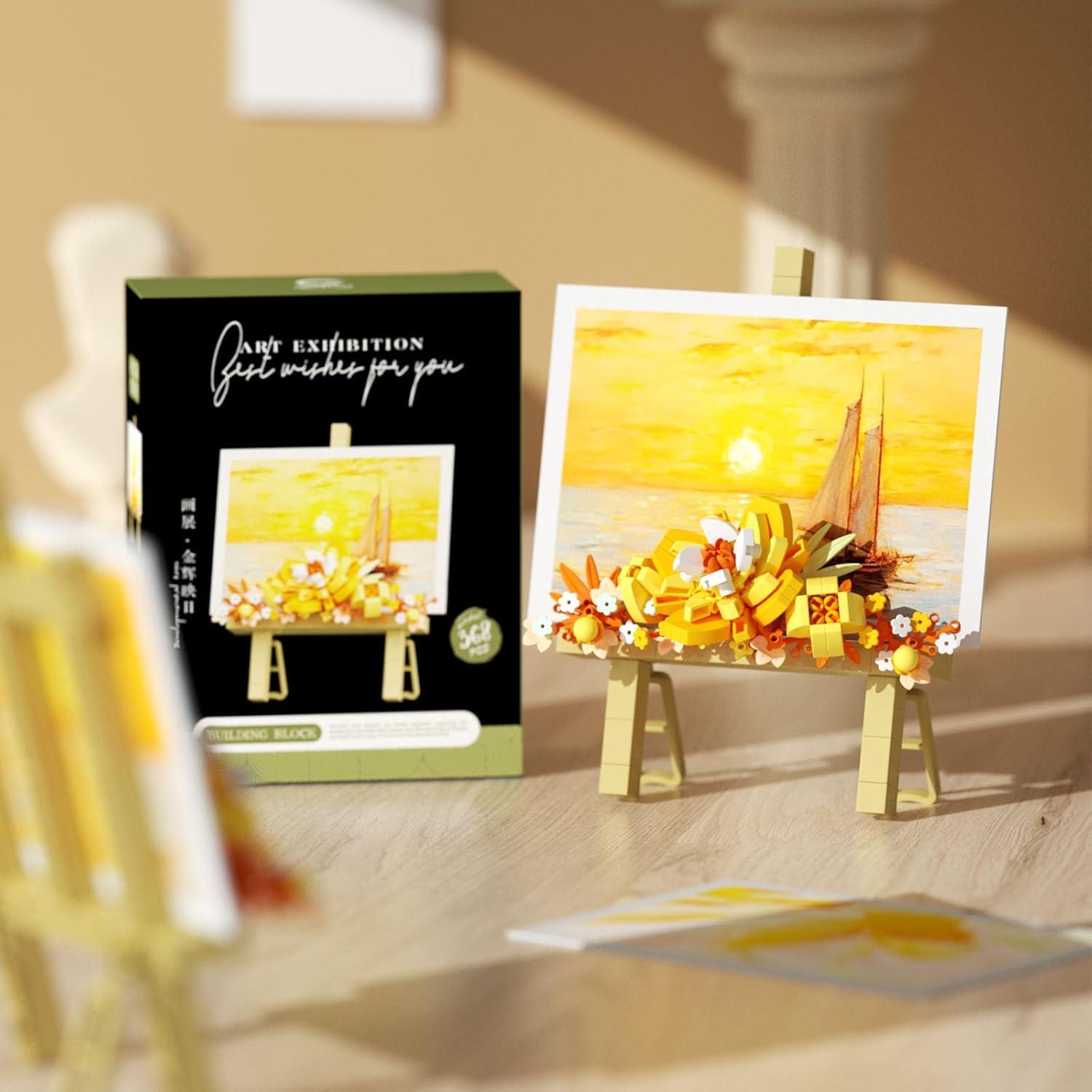 Conjunto de Bloques de Flores Amarillo 368Pcs Vilbocr