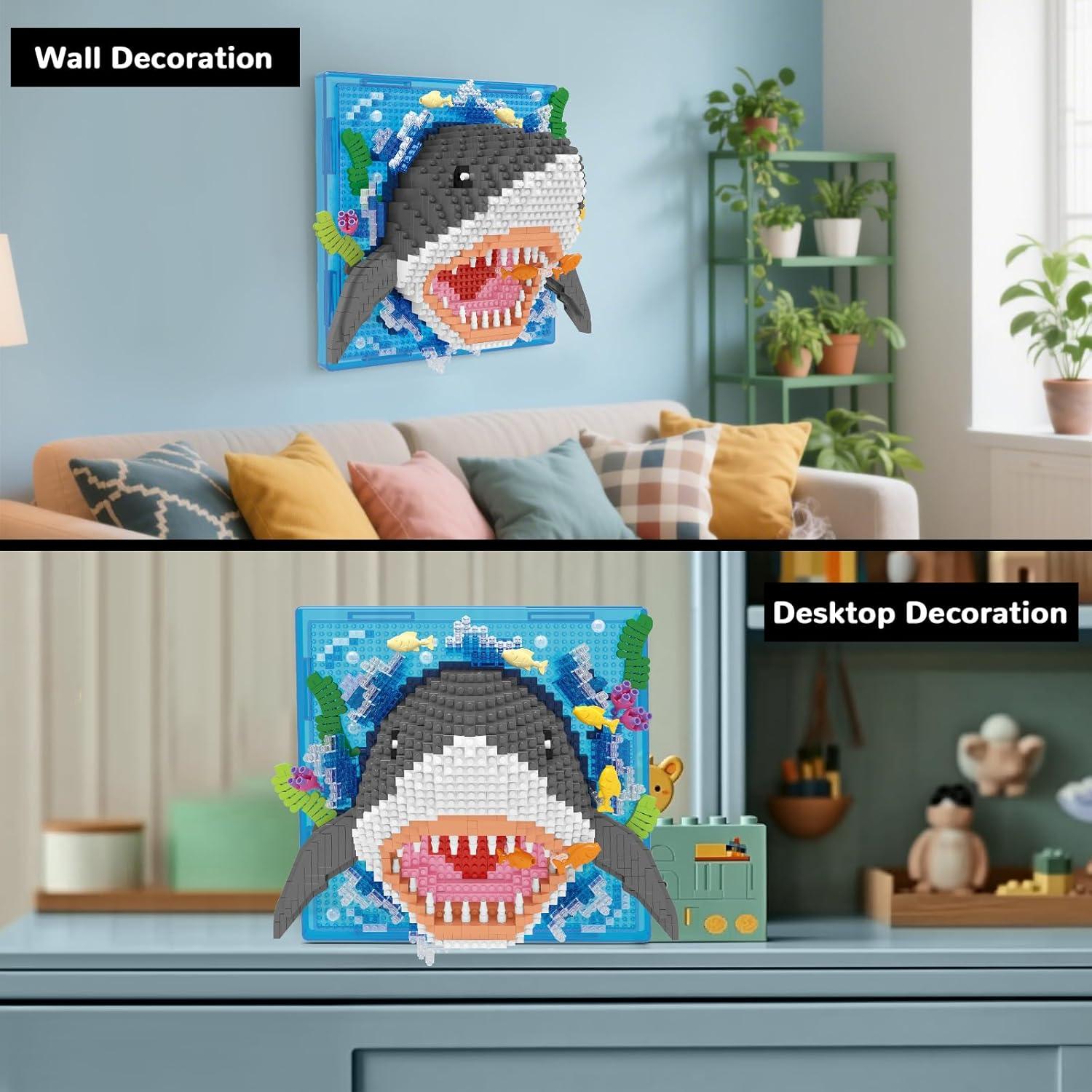 Juego de Bloques de Construcción 3D Tiburón BseSparklion 1644 PCS