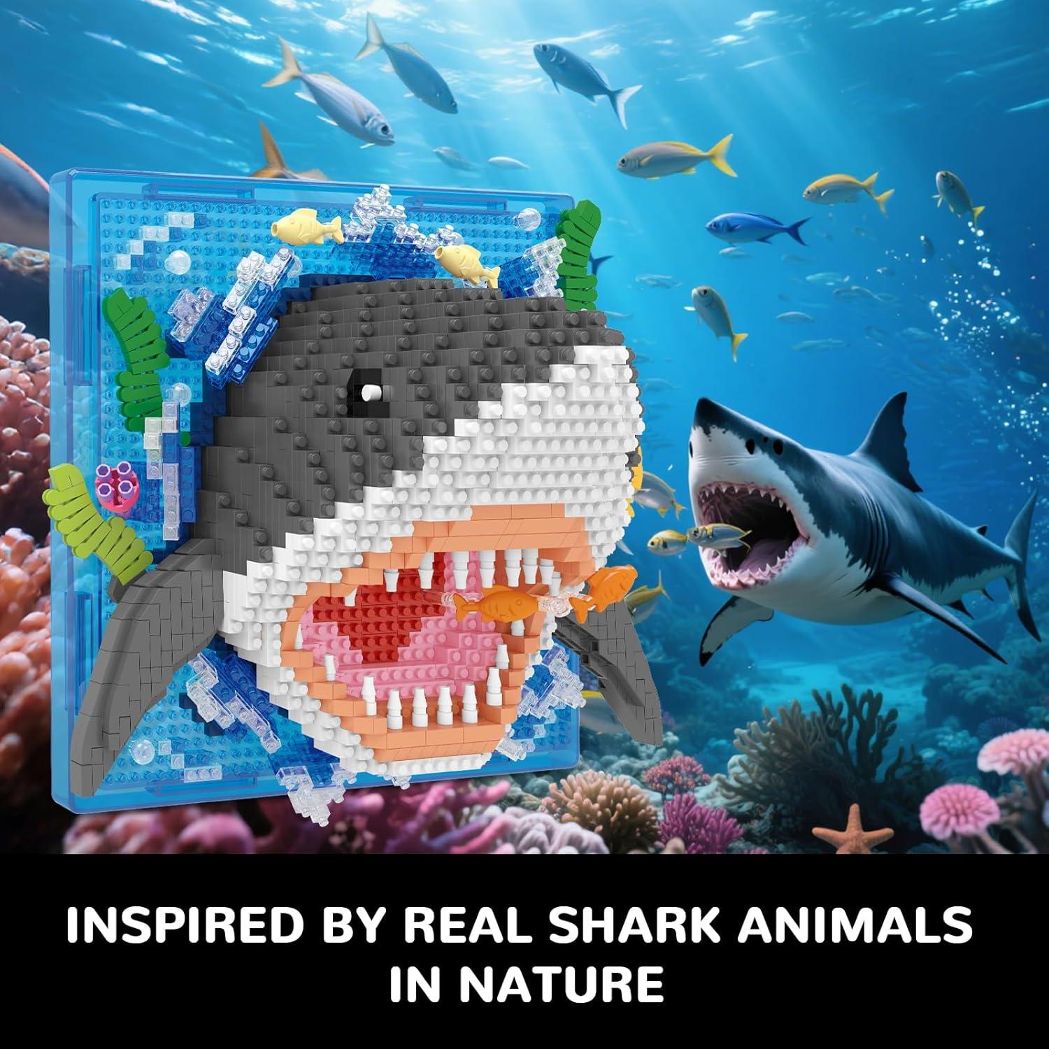 Juego de Bloques de Construcción 3D Tiburón BseSparklion 1644 PCS