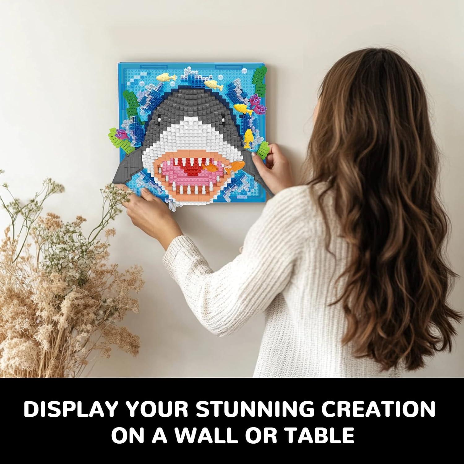 Juego de Bloques de Construcción 3D Tiburón BseSparklion 1644 PCS