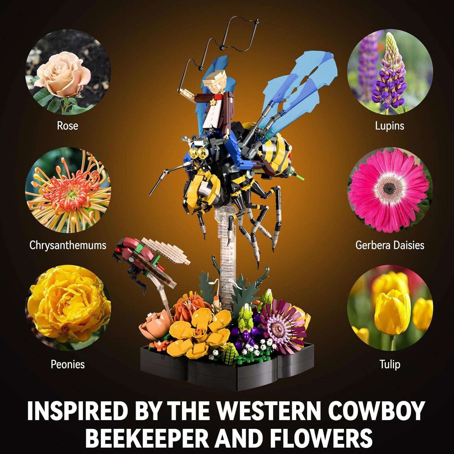 Juego de Construcción de Flores y Abejas Mibido 1781 Piezas