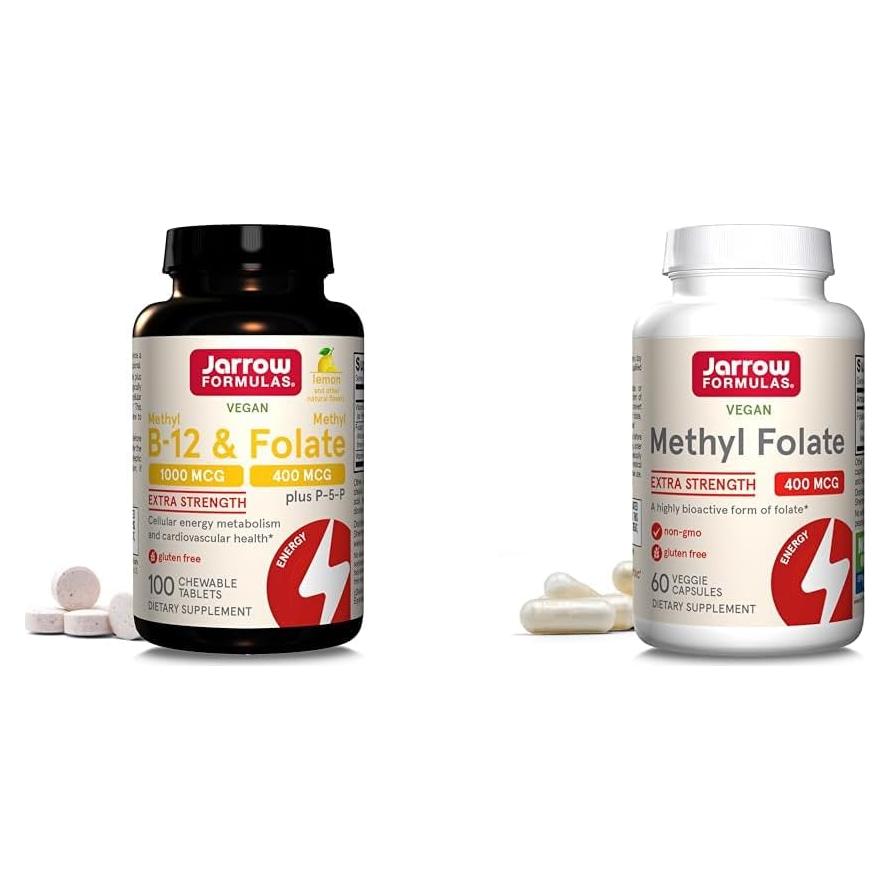 Suplemento Jarrow Methyl B-12 1000 mcg + Folato 400 mcg