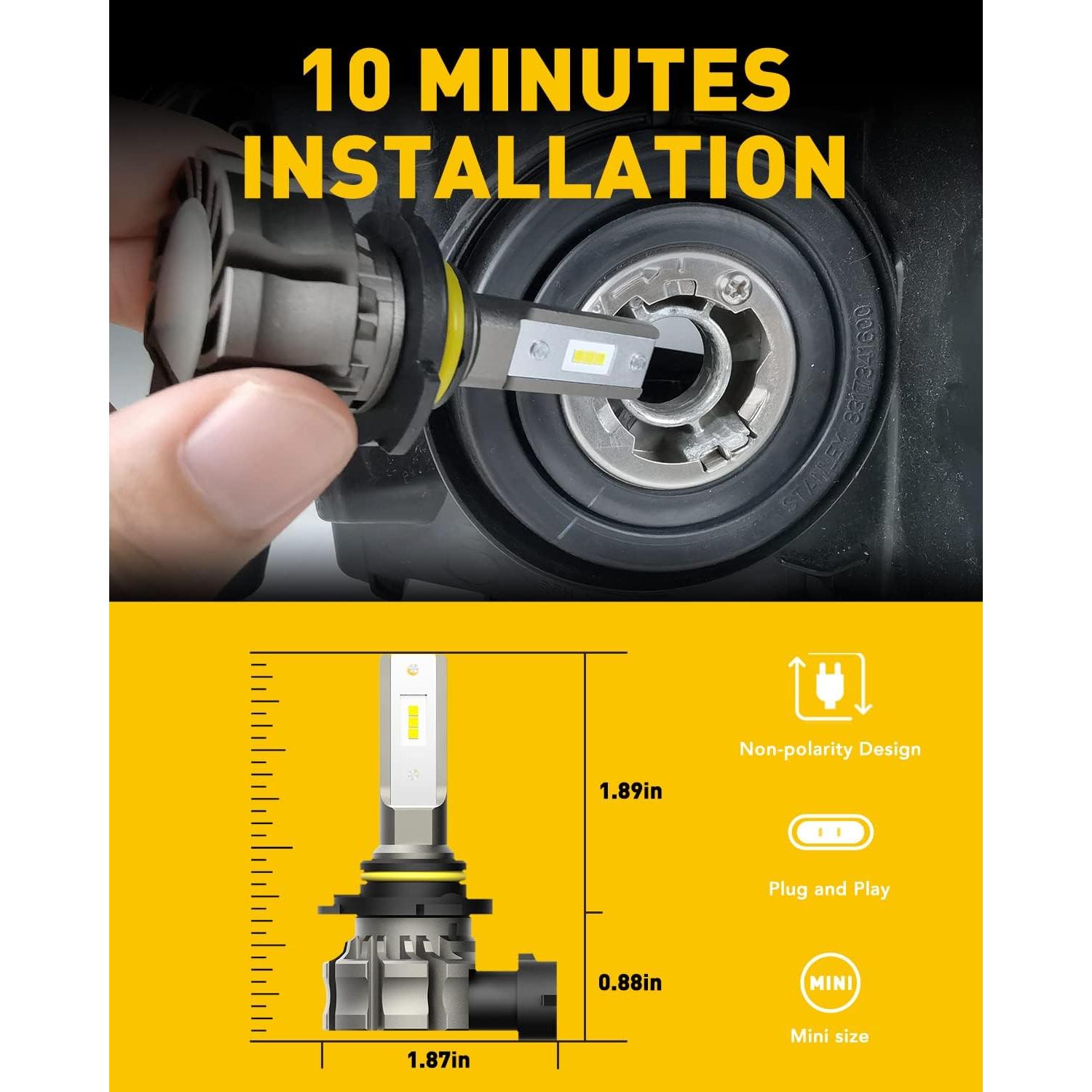 Bombillas de Luz de Niebla LED AUXITO H10 6000LM 6500K - Paquete de 2