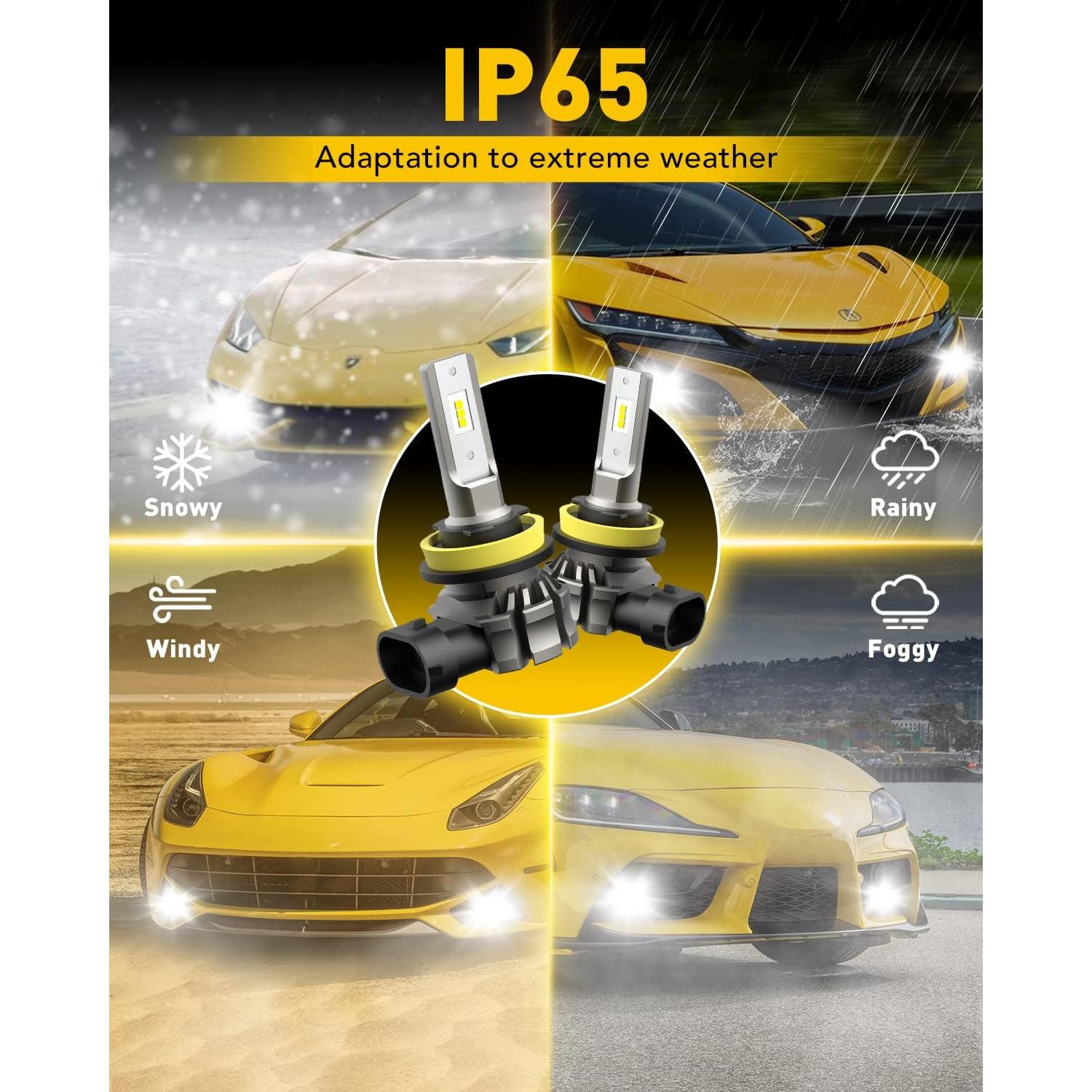 Bombillas de Luz de Niebla LED AUXITO H11 6000 Lúmenes 6500K