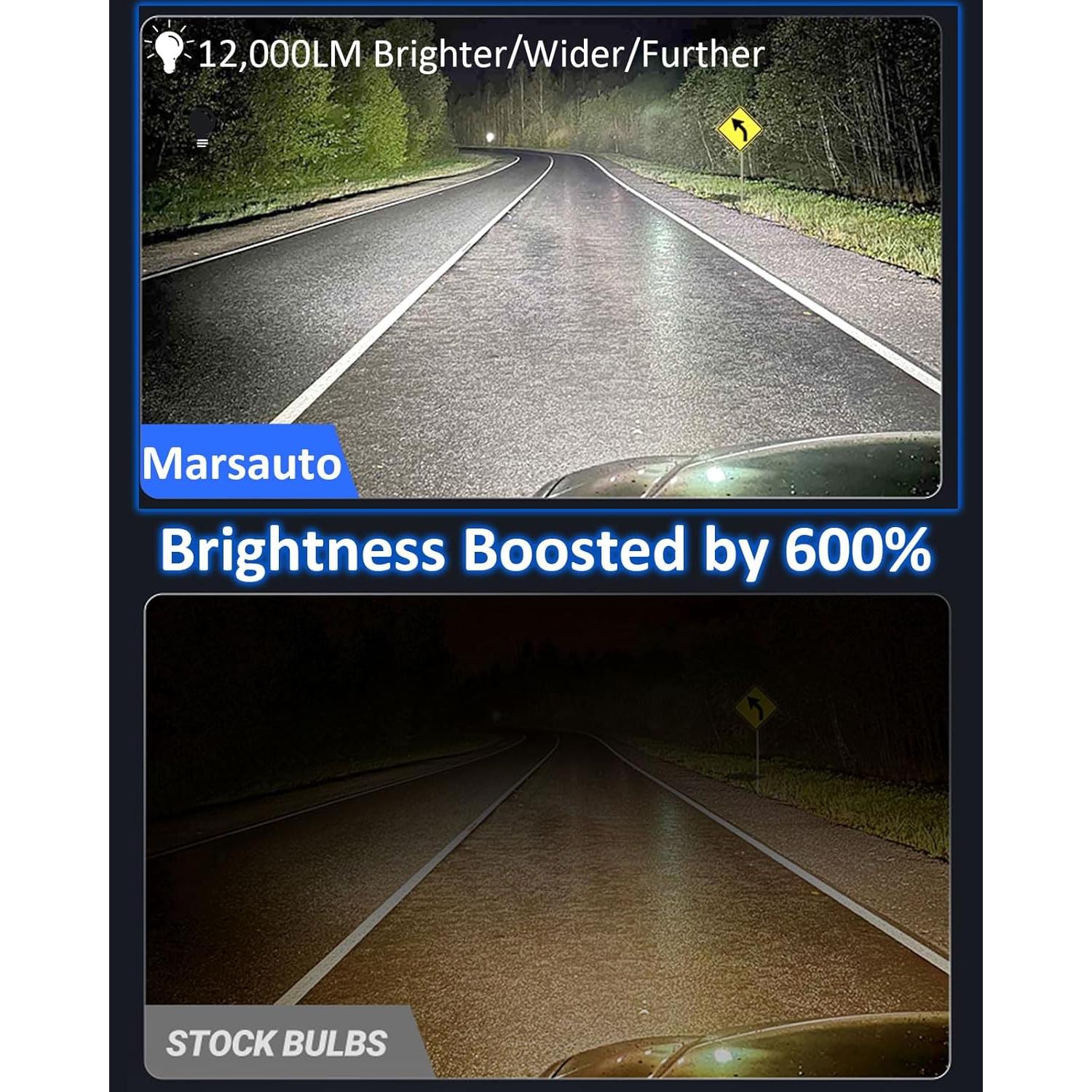 Bombillas de luz de niebla LED Marsauto H11 H8 H16 12000LM