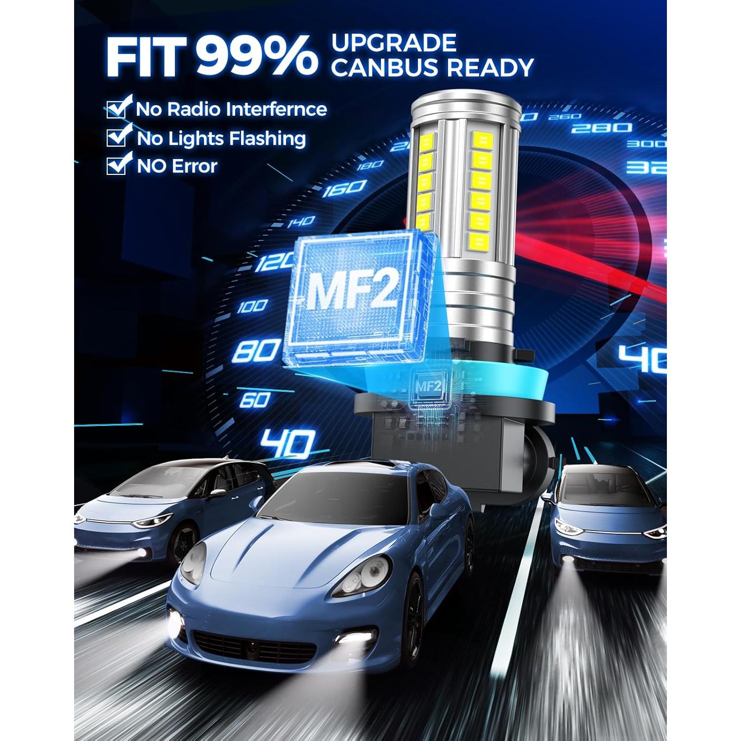 Bombillas de luz de niebla LED Marsauto H11 H8 H16 12000LM