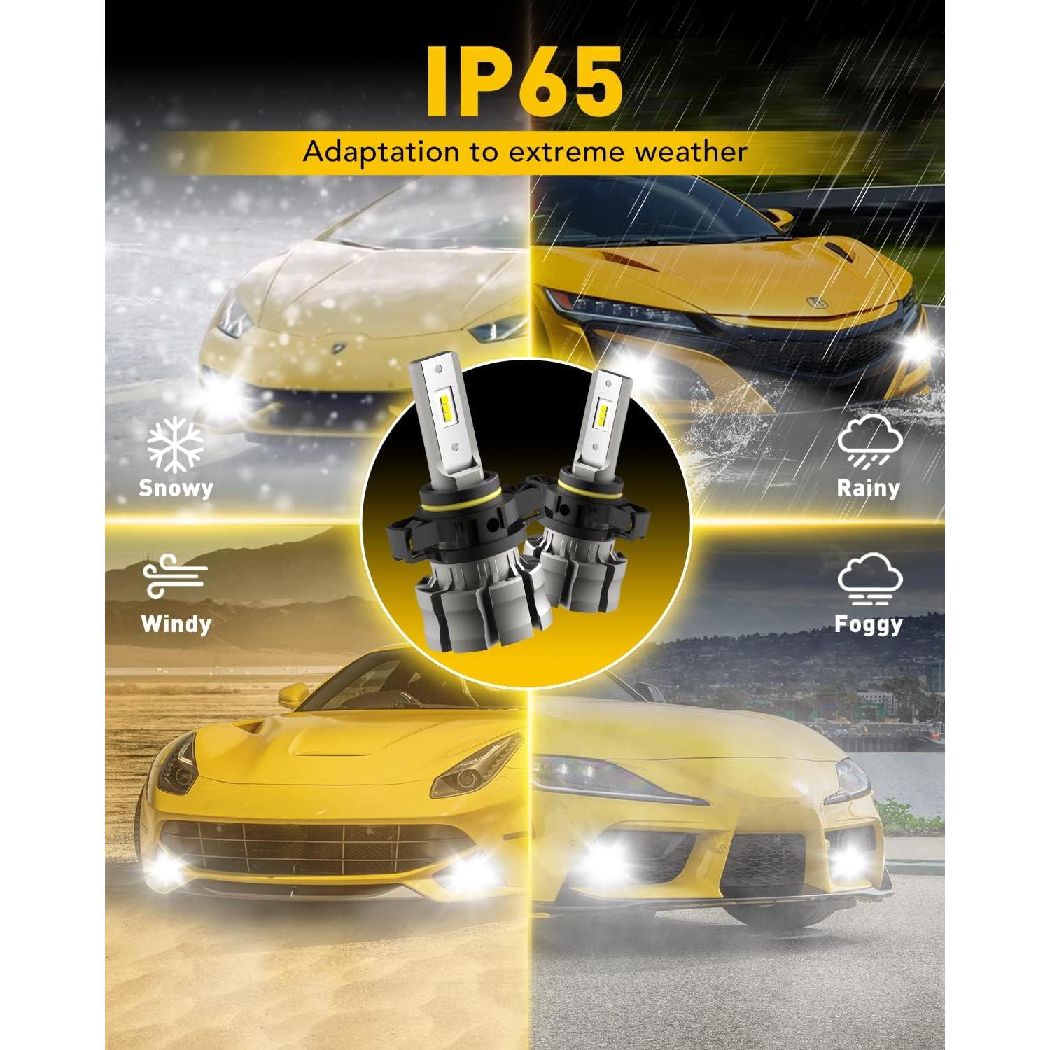 Bombillas LED de Niebla AUXITO 5202 6000LM 6500K Blanco Frío