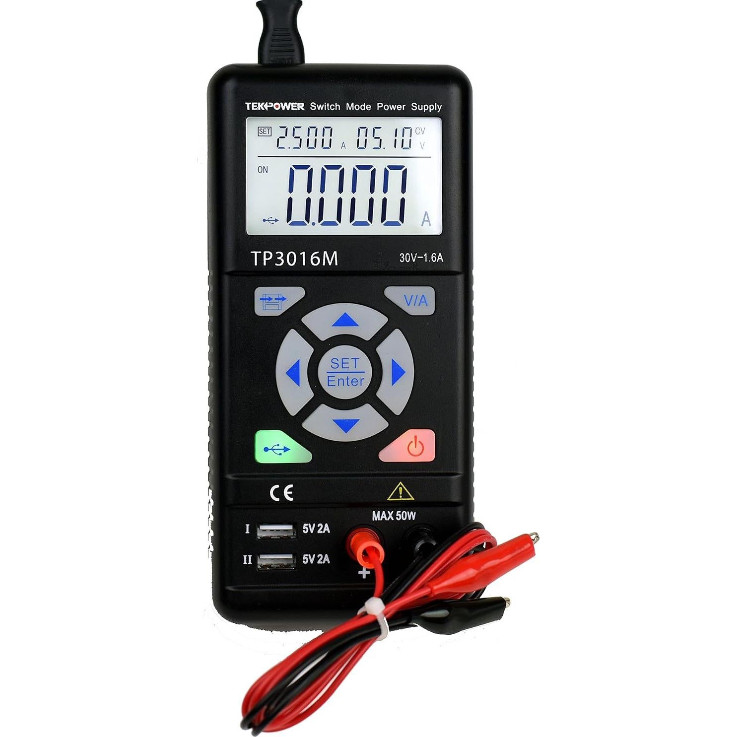 Fuente de Alimentación DC Tekpower TP3016M 0-30V 1.6A USB