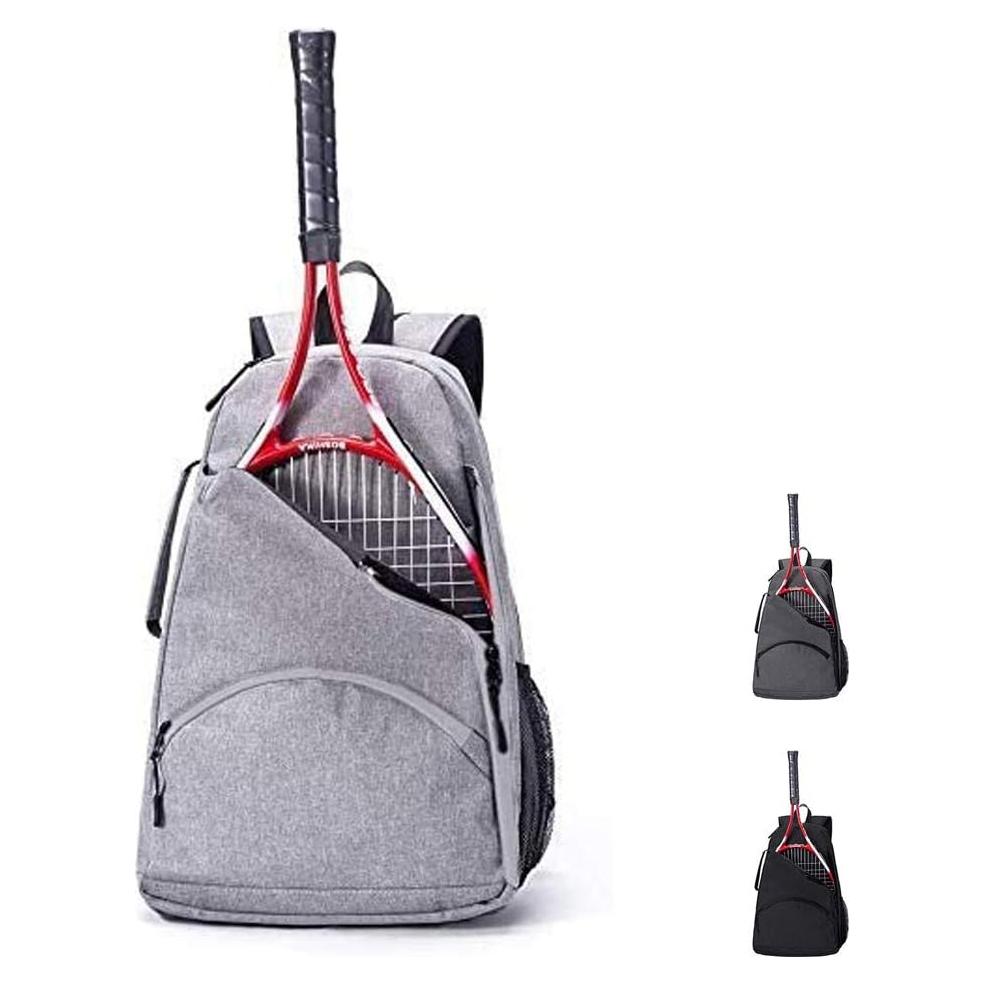 Mochila de Tenis QCWN Gris 36L Impermeable y Duradera
