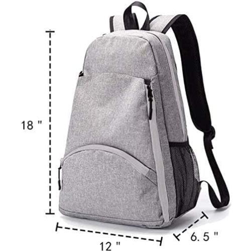 Mochila de Tenis QCWN Gris 36L Impermeable y Duradera