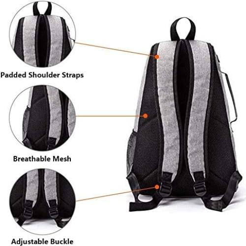 Mochila de Tenis QCWN Gris 36L Impermeable y Duradera