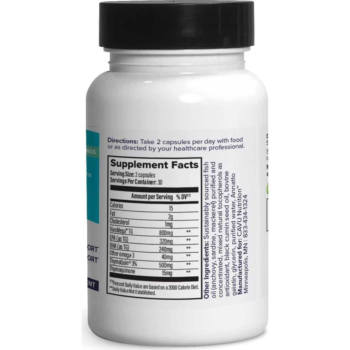 OmegaQuin Suplemento Omega-3 y Timoquinona 60 Cápsulas