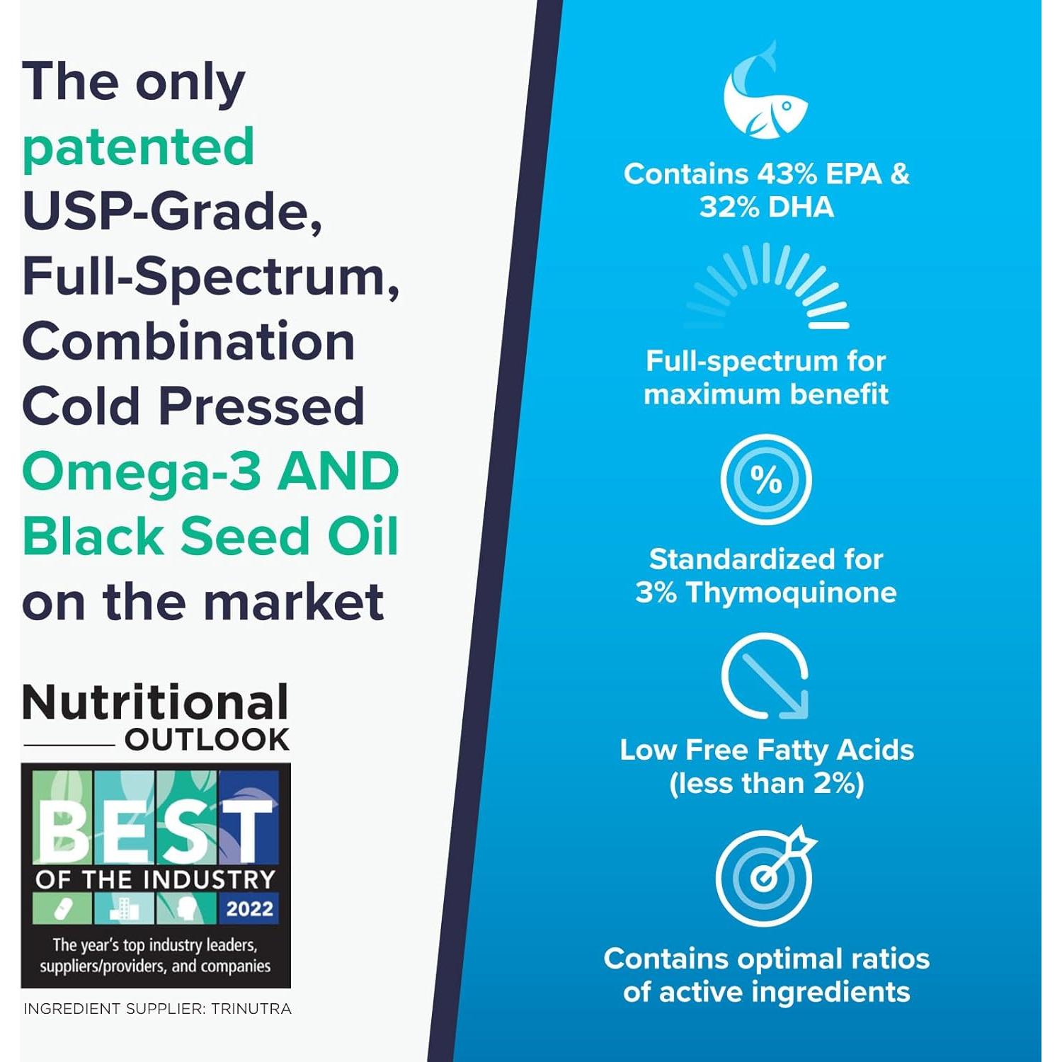 OmegaQuin Suplemento Omega-3 y Timoquinona 60 Cápsulas