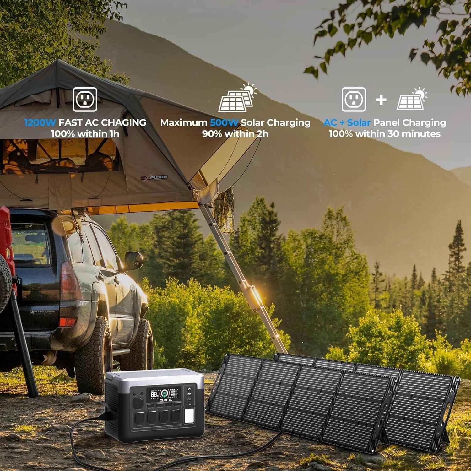 Estación de Energía OUKITEL P1000 Plus 1800W con Panel Solar 200W