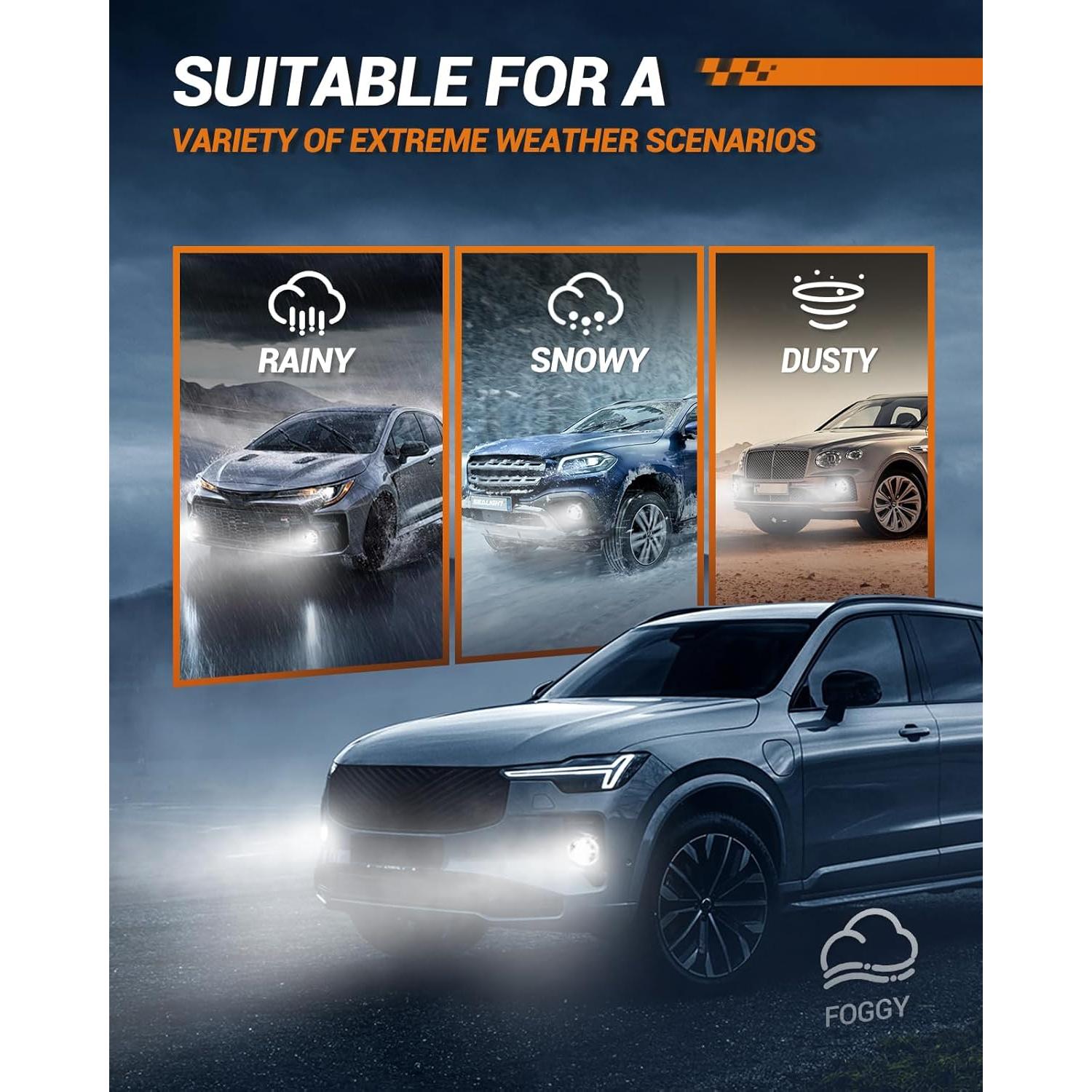 Bombillas LED de Niebla SEALIGHT H11 14000LM 6500K Blanco Frío