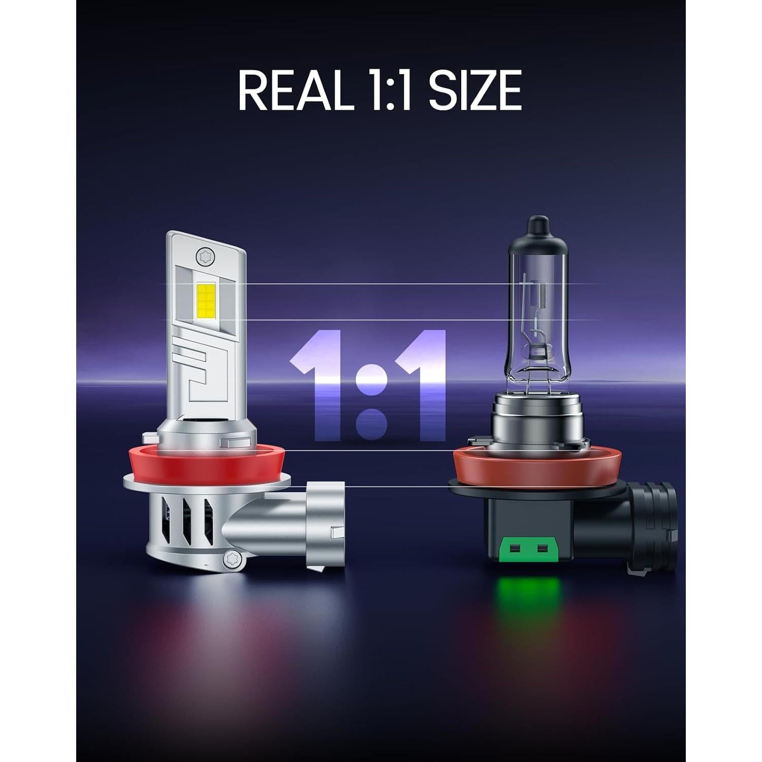 Bombillas de Luz de Niebla LED GleamFlex H11 H8 12000 Lúmenes 6000K