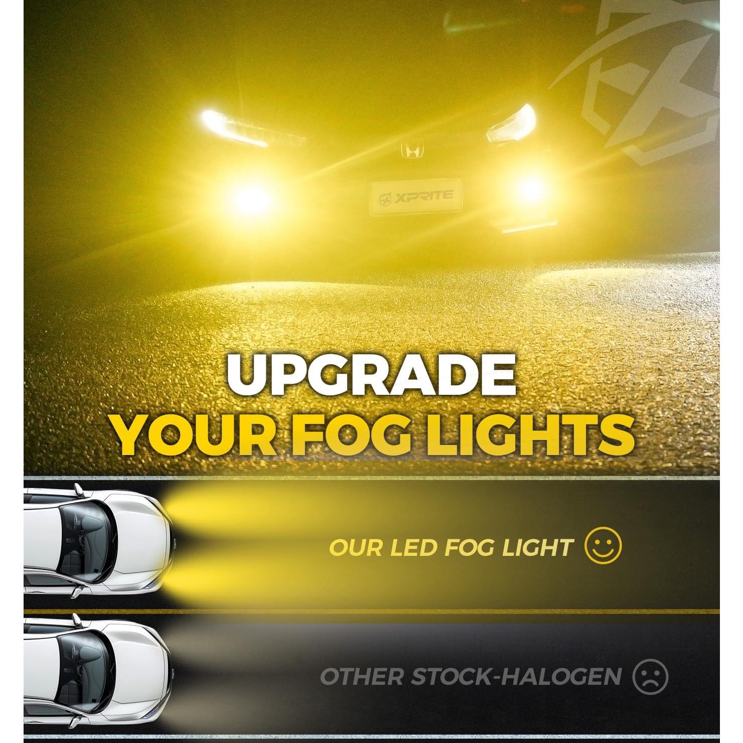 Luces Antiniebla LED Xprite Amarillo para Honda Civic 2016-2025