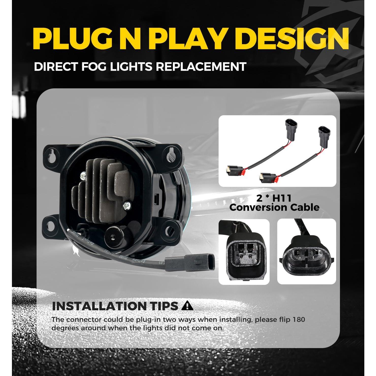 Luces Antiniebla LED Xprite Amarillo para Honda Civic 2016-2025