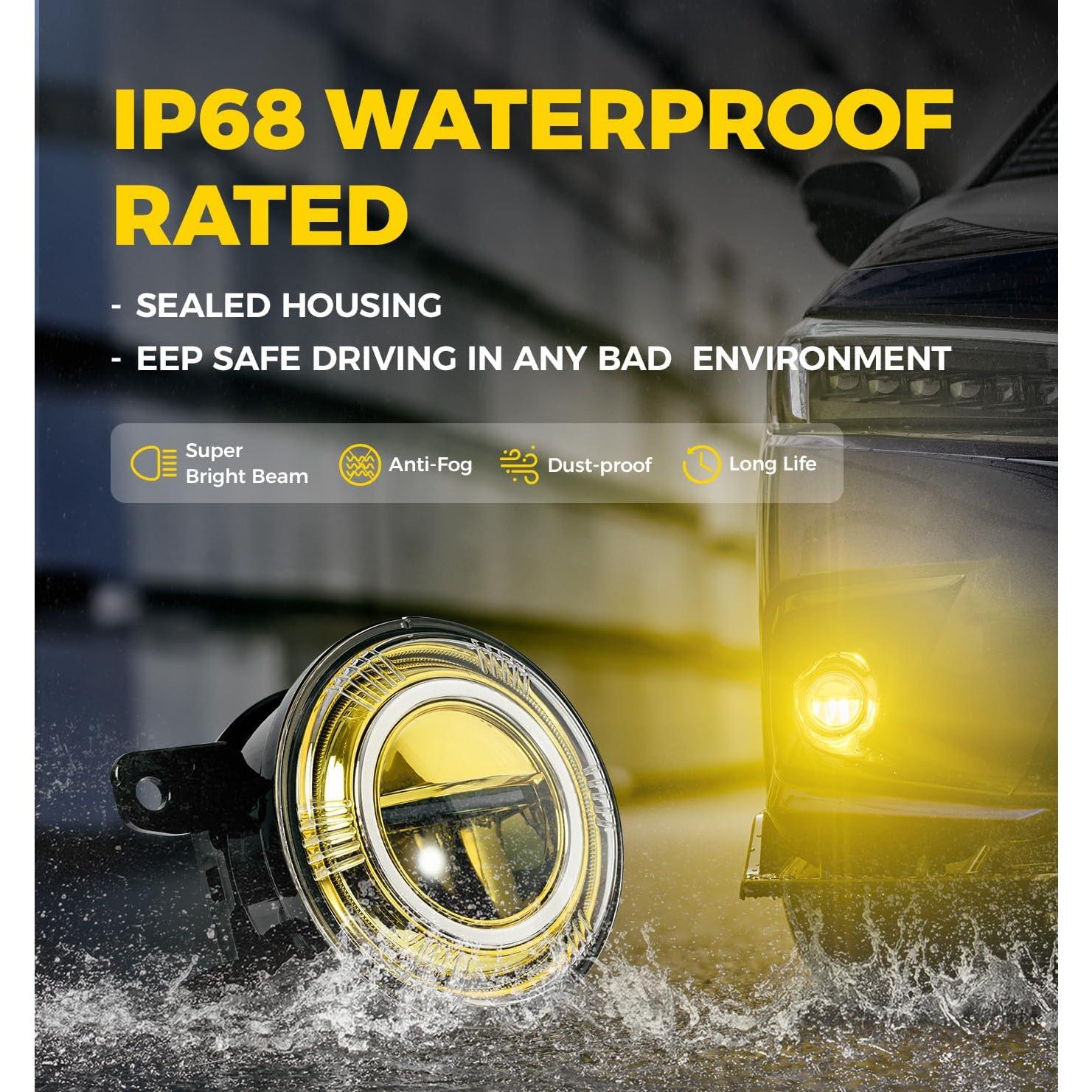 Luces Antiniebla LED Xprite Amarillo para Honda Civic 2016-2025