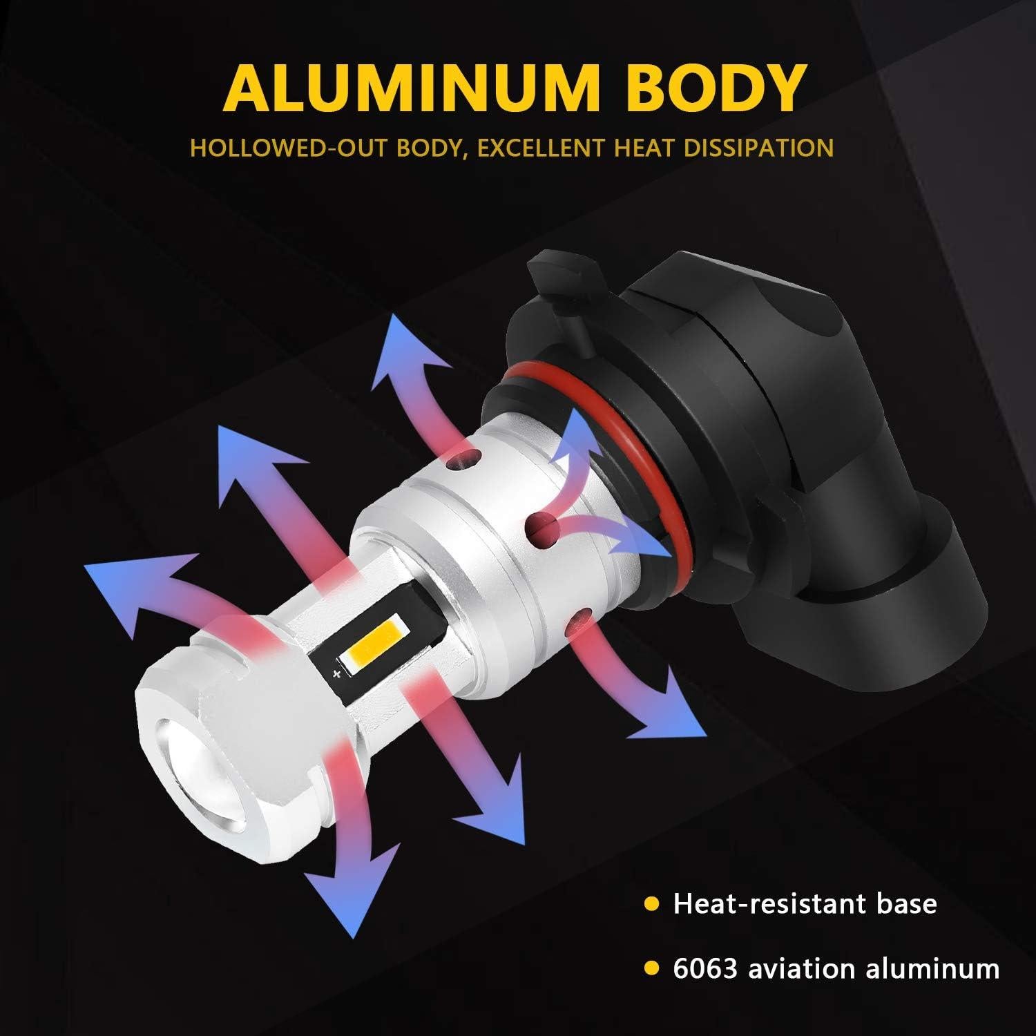 Bombillas LED de Niebla PHINLION 9006 Amarillo 3800 Lúmenes