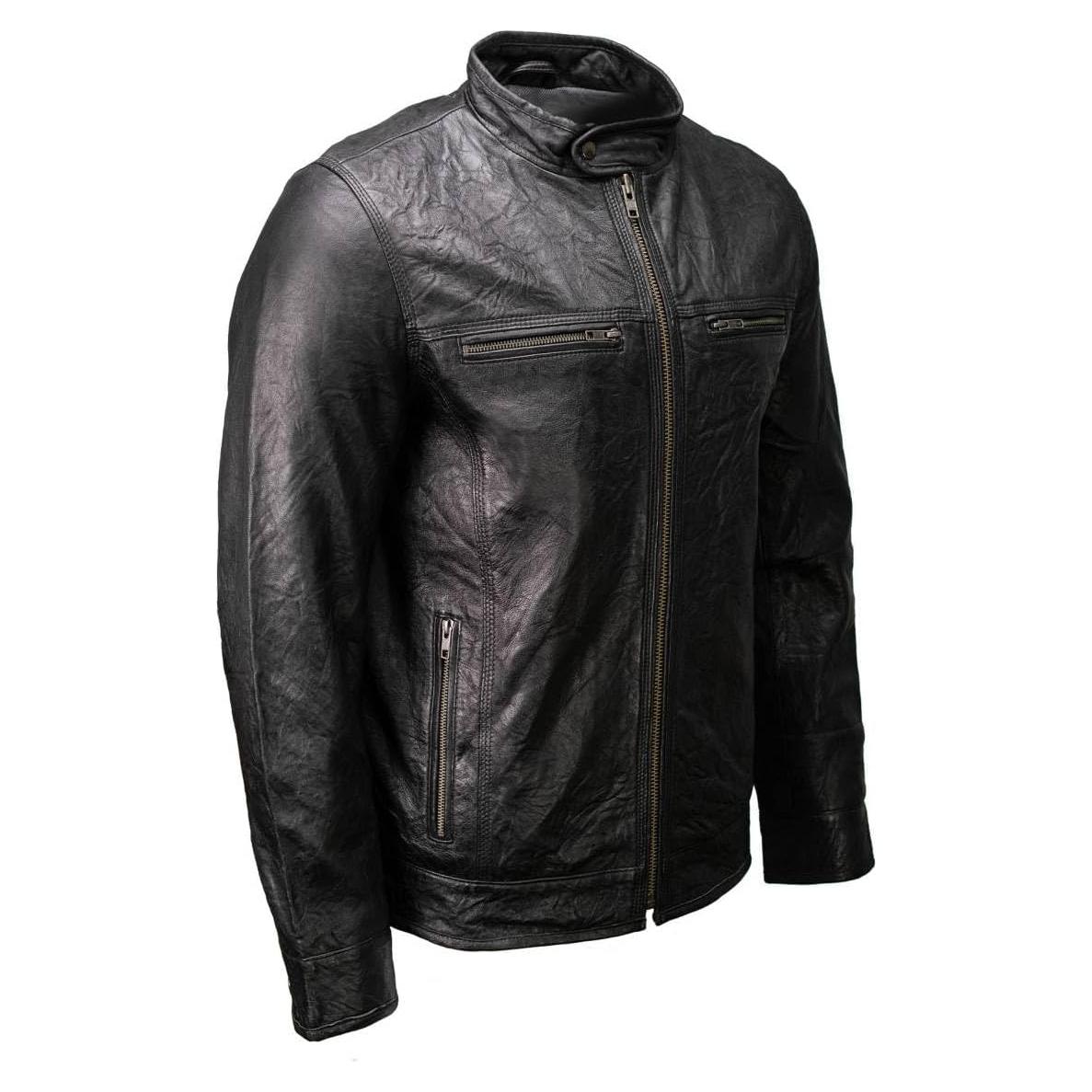 Chaqueta de motocicleta Milwaukee Leather SFM1866 negra 5X
