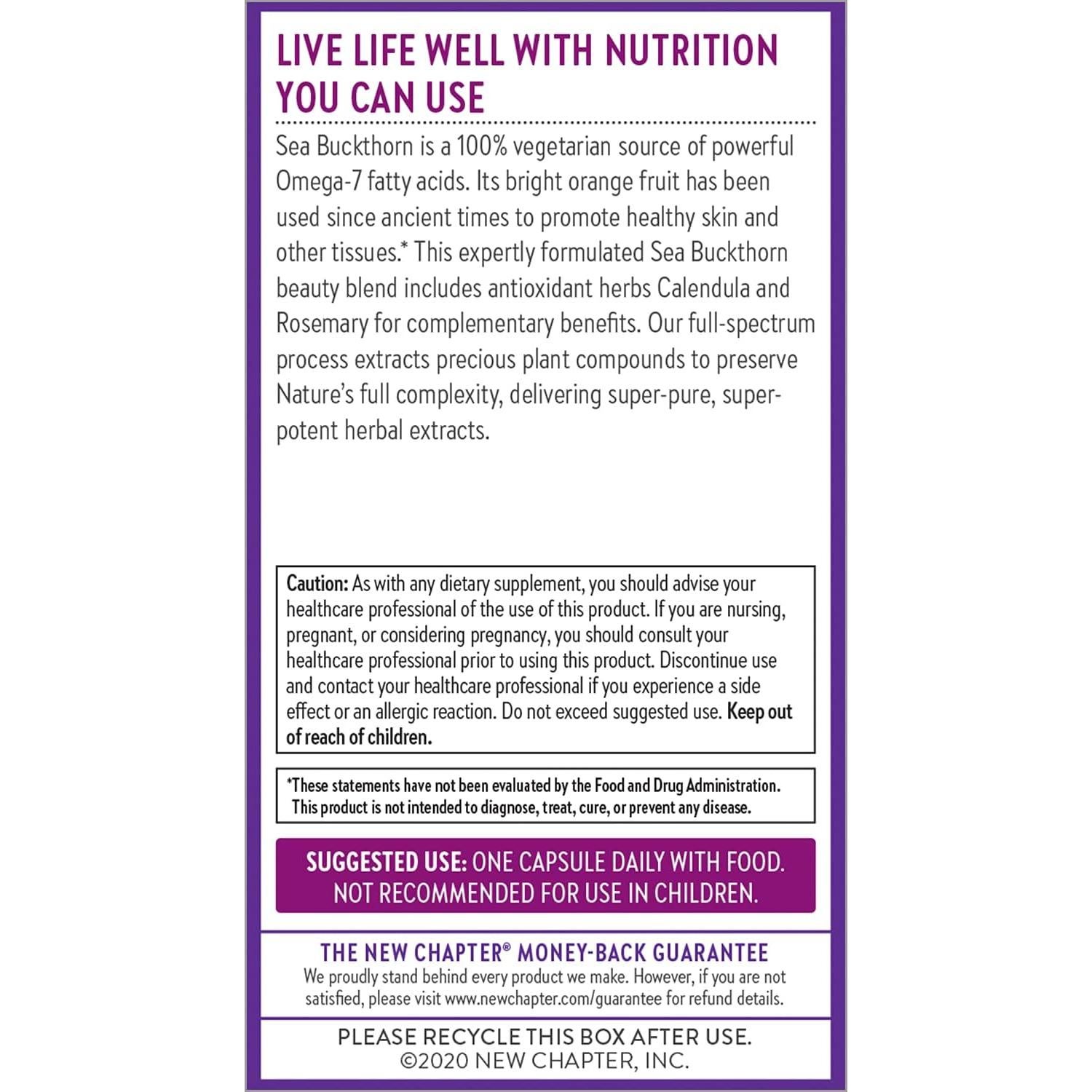 Cápsulas Vegetarianas Omega 7 Nuevo Capítulo 60 Unidades