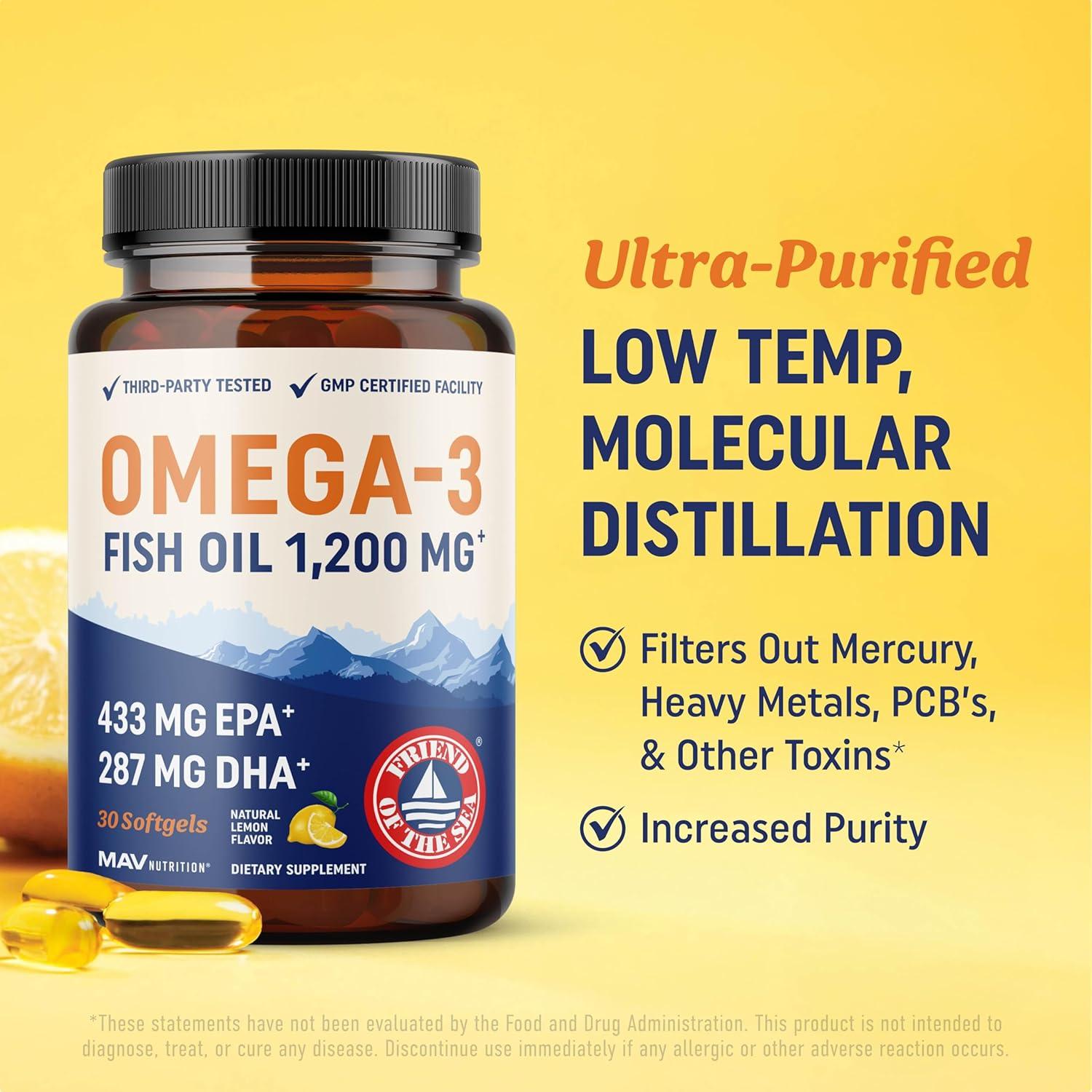 Aceite de Pescado Omega 3 MAV Nutrition 1200 mg 30 Gelatinas