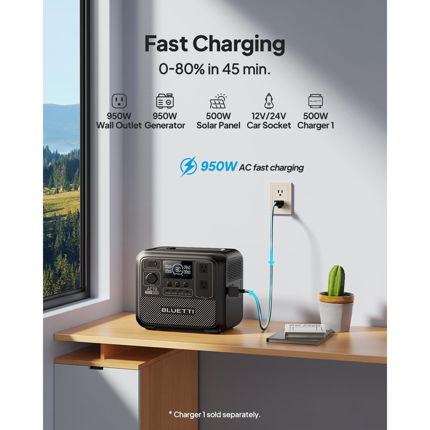 Estación de Energía Portátil BLUETTI AC70 768Wh 1000W