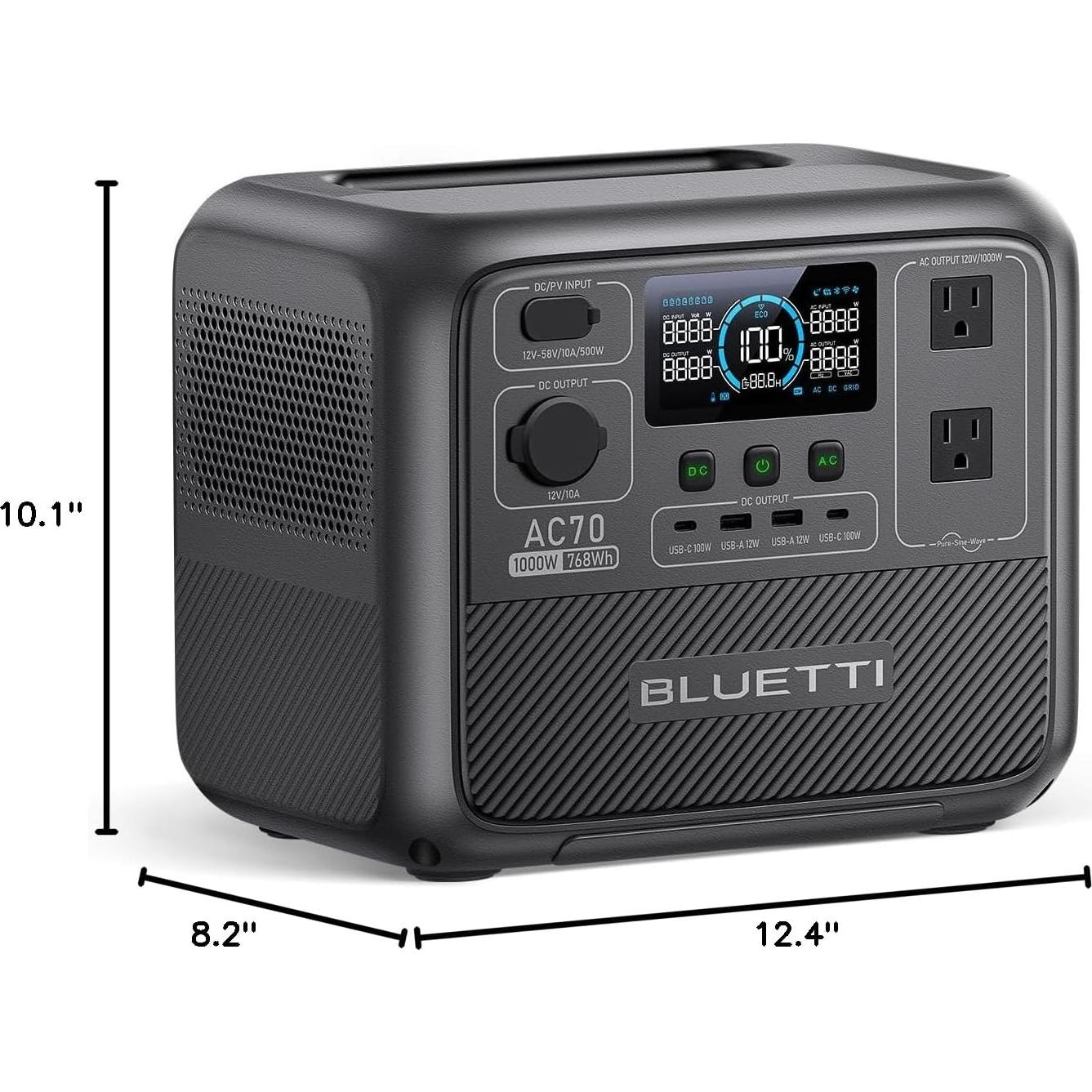 Estación de Energía Portátil BLUETTI AC70 768Wh 1000W