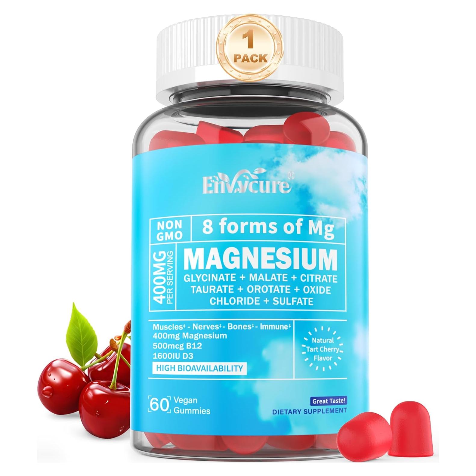 Gomitas de Magnesio 400mg EnvyCure con Ashwagandha 60 Cts
