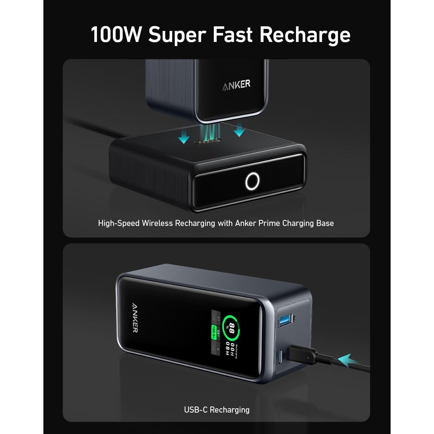 Banco de energía Anker Prime 200W 20,000mAh Cargador portátil