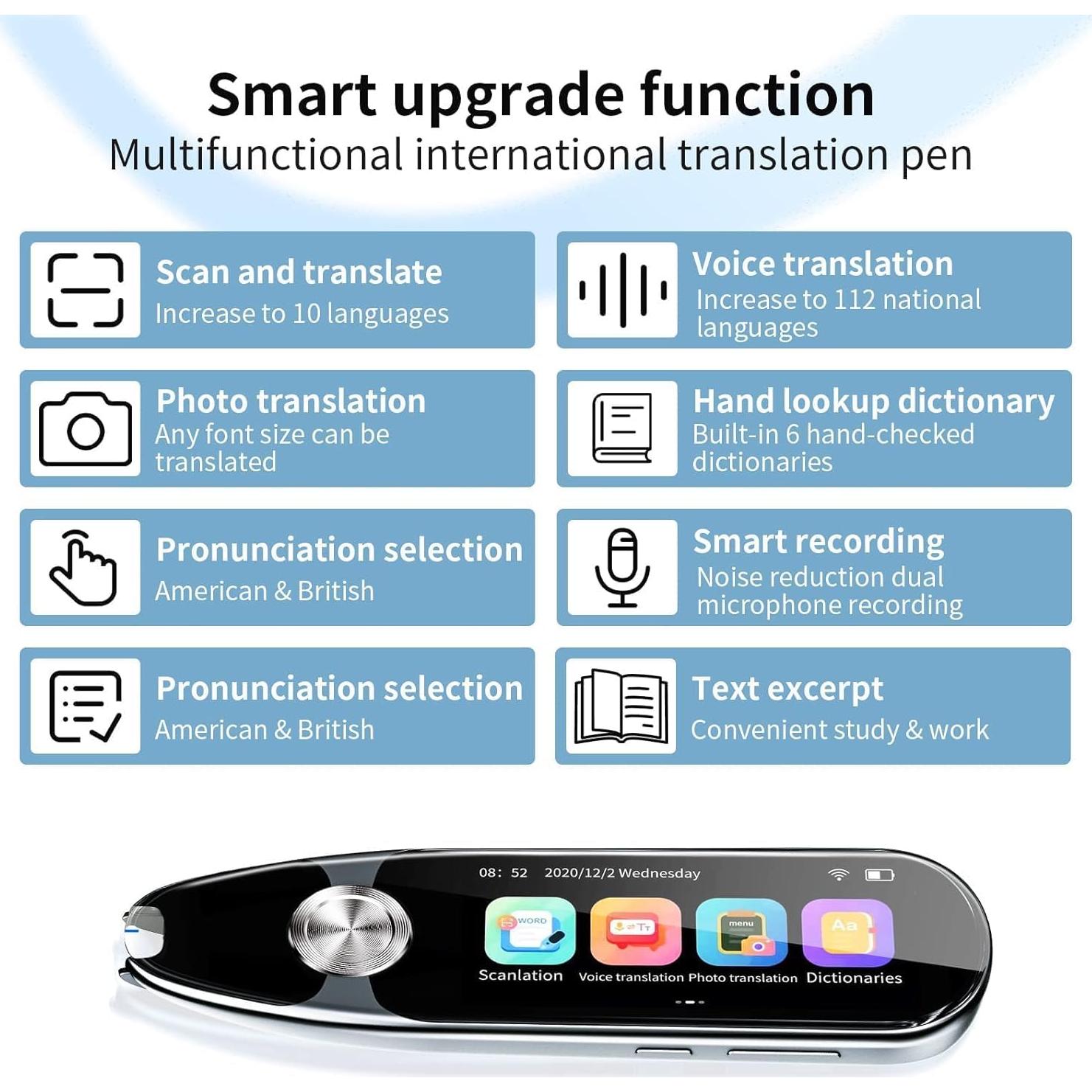 Bolígrafo Traductor Simbago 112 Idiomas OCR Texto a Voz